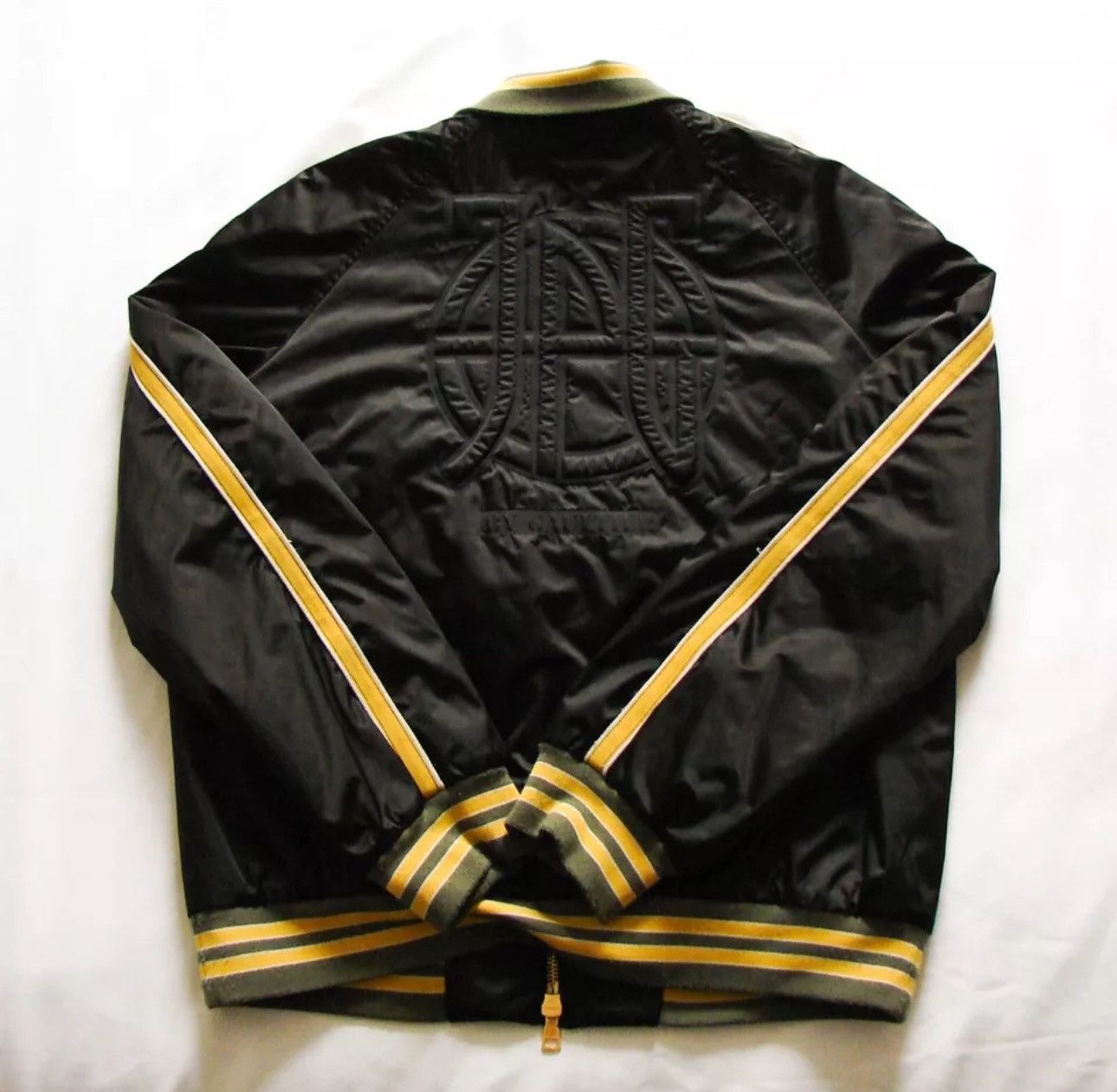 Jean Paul Gaultier Vintage Jean Paul Gaultier Black Satin Emboss Bomber Jacket Size US L / EU 52-54 / 3 - 1 Thumbnail