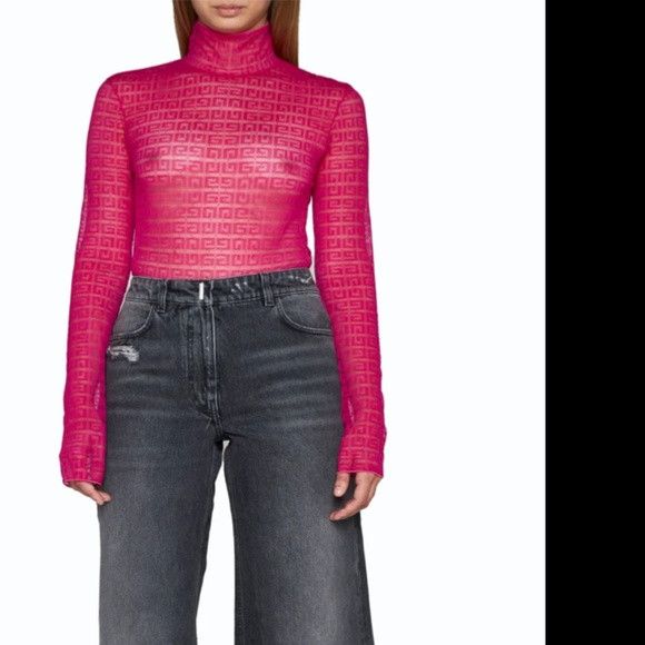 Givenchy Givenchy Fuchsia Long-sleeve Bodysuit - NEW WITH TAGS Size L / US 10 / IT 46 - 11 Thumbnail