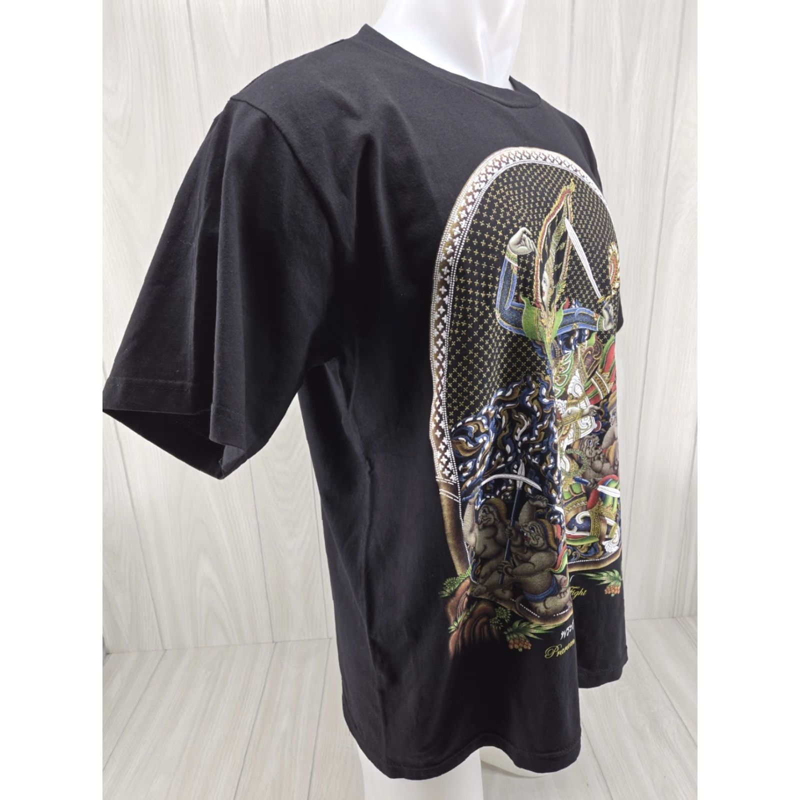 Vintage My Dreams Thailand Praram & Hanumarn Black T-Shirt Mens Large Crew Neck Short Sleeve Cotton Size US L / EU 52-54 / 3 - 7 Thumbnail
