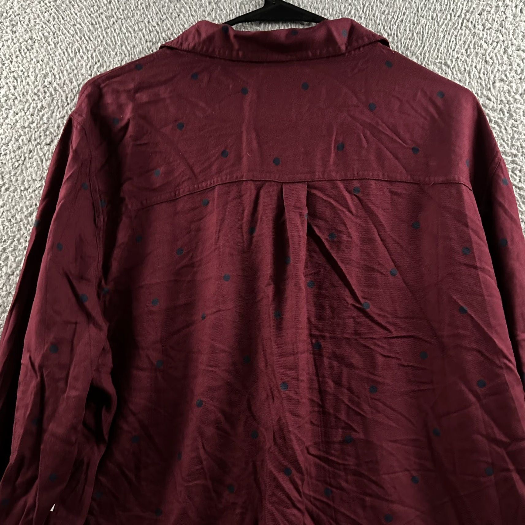 Old Navy Old Navy Women Top XL Tunic Length Red Blue Multicolor Polka Dot Long Sleeve 100% Rayon Button-Up Size XL / US 12-14 / IT 48-50 - 7 Thumbnail
