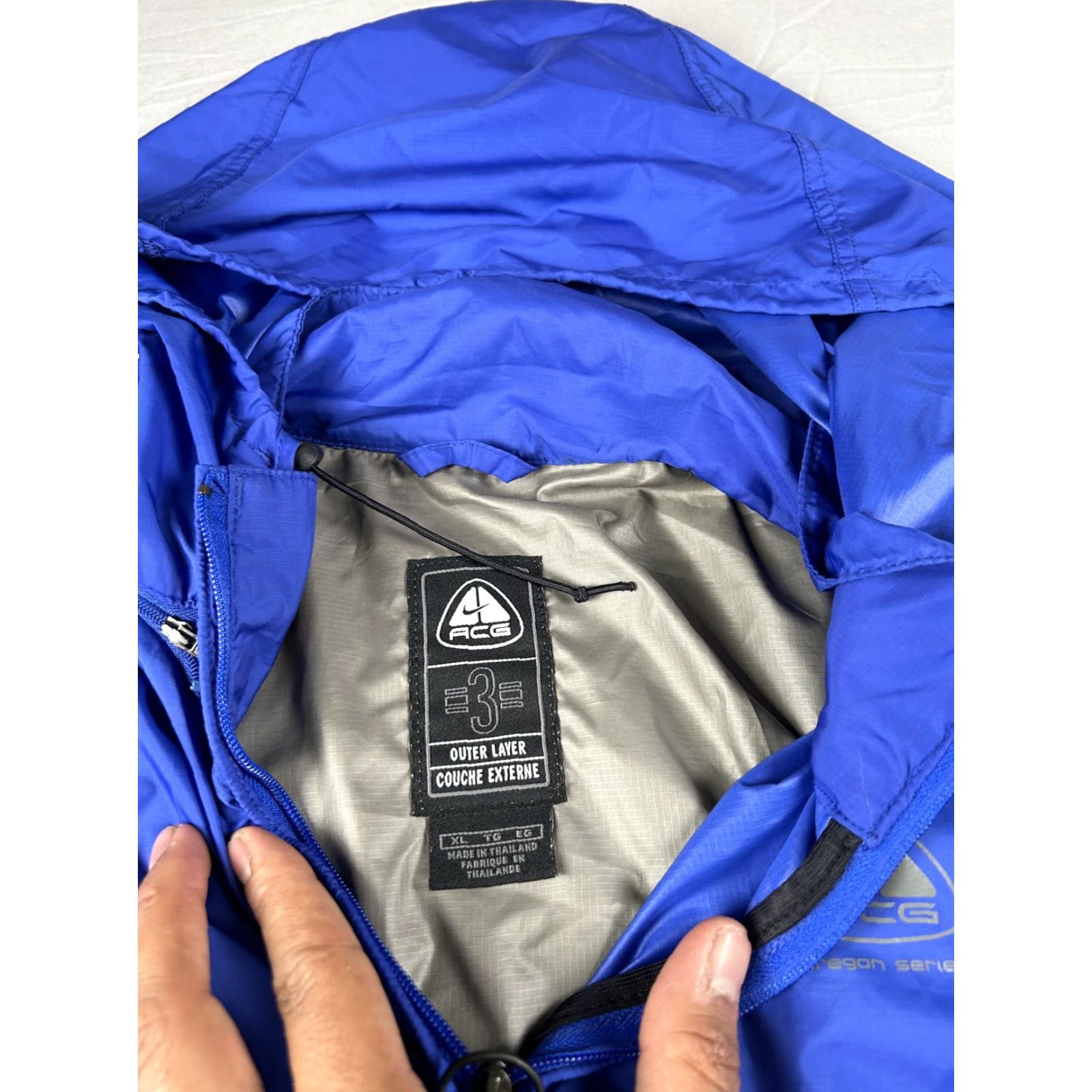 Nike Nike ACG Windbreaker Mens XL Blue Gray Hooded Cycling Jacket 3 Layer Size US XL / EU 56 / 4 - 3 Thumbnail