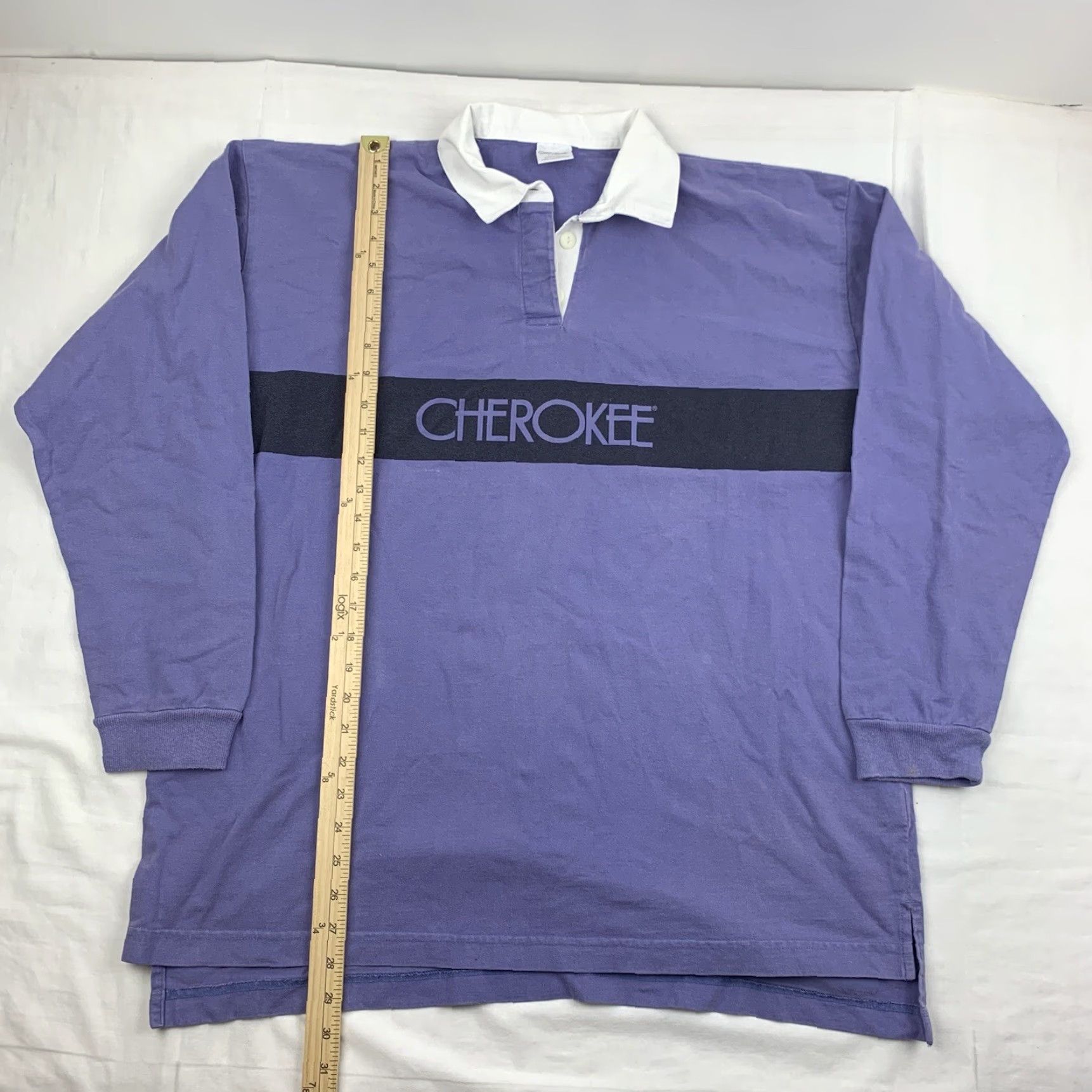 Cherokee VINTAGE Cherokee Rugby Polo Long Sleeve Mens XL Purple Solid Logo 90s Size US XL / EU 56 / 4 - 6 Thumbnail