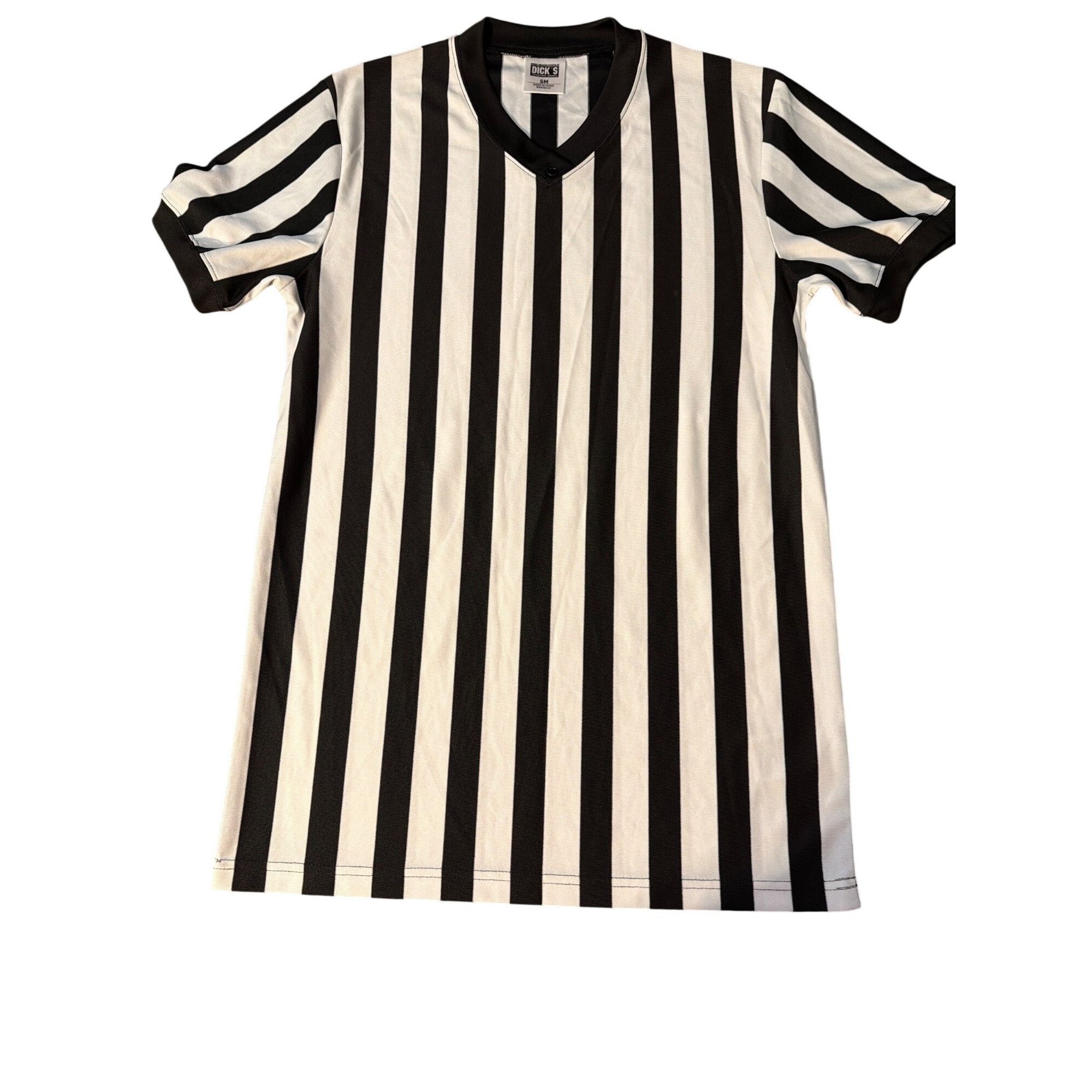 Other Dicks Black White Striped Referee Shirt V Neck Short Sleeves Size US S / EU 44-46 / 1 - 1 Thumbnail