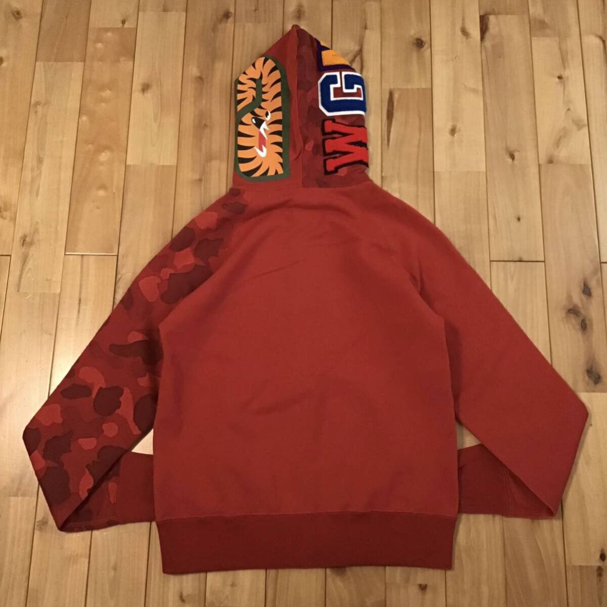 Bape shark full zip hoodie red best sale