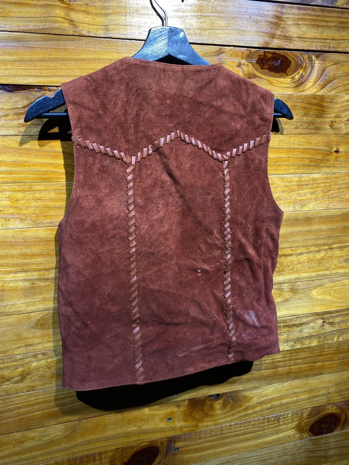 Leather BELL Suede Leather Vest - Brown Western-Style Cowhide Vest Size US S / EU 44-46 / 1 - 9 Thumbnail
