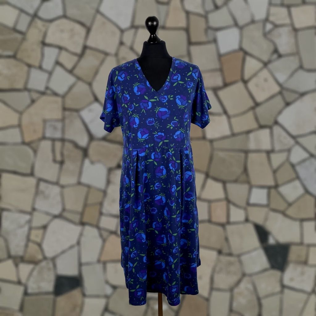 Vintage Gudrun Sjoden Womens blue floral Dress L Midi A-Line Dress Size L / US 10 / IT 46 - 1 Thumbnail