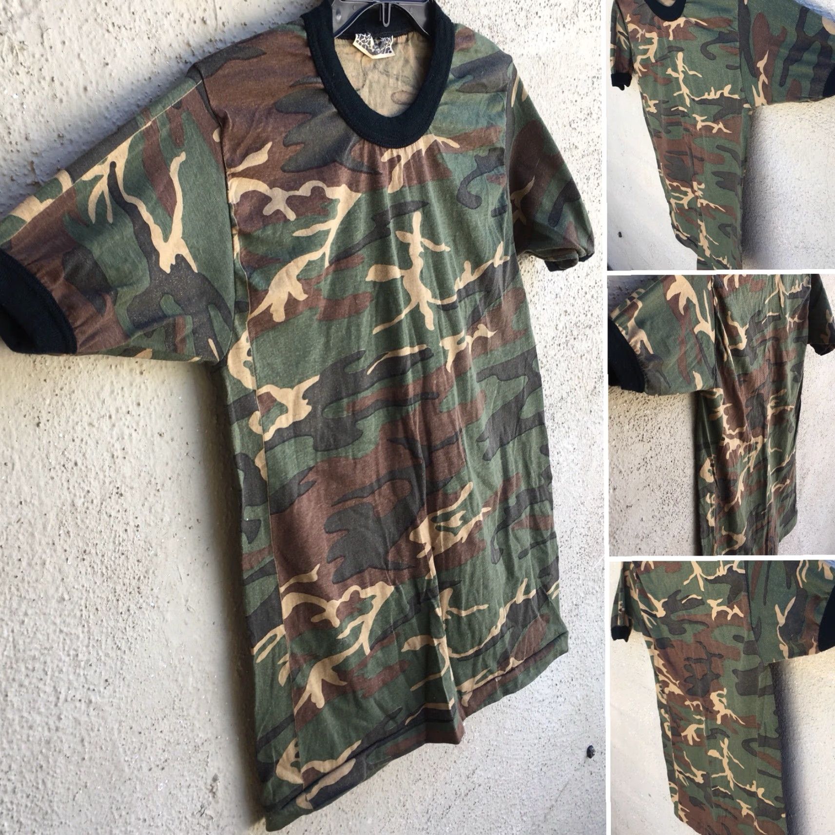 Vintage VINTAGE Camo T-Shirt Ringer Tee Cotton Polyester Size M Camouflage Shirt Men Size US M / EU 48-50 / 2 - 2 Thumbnail