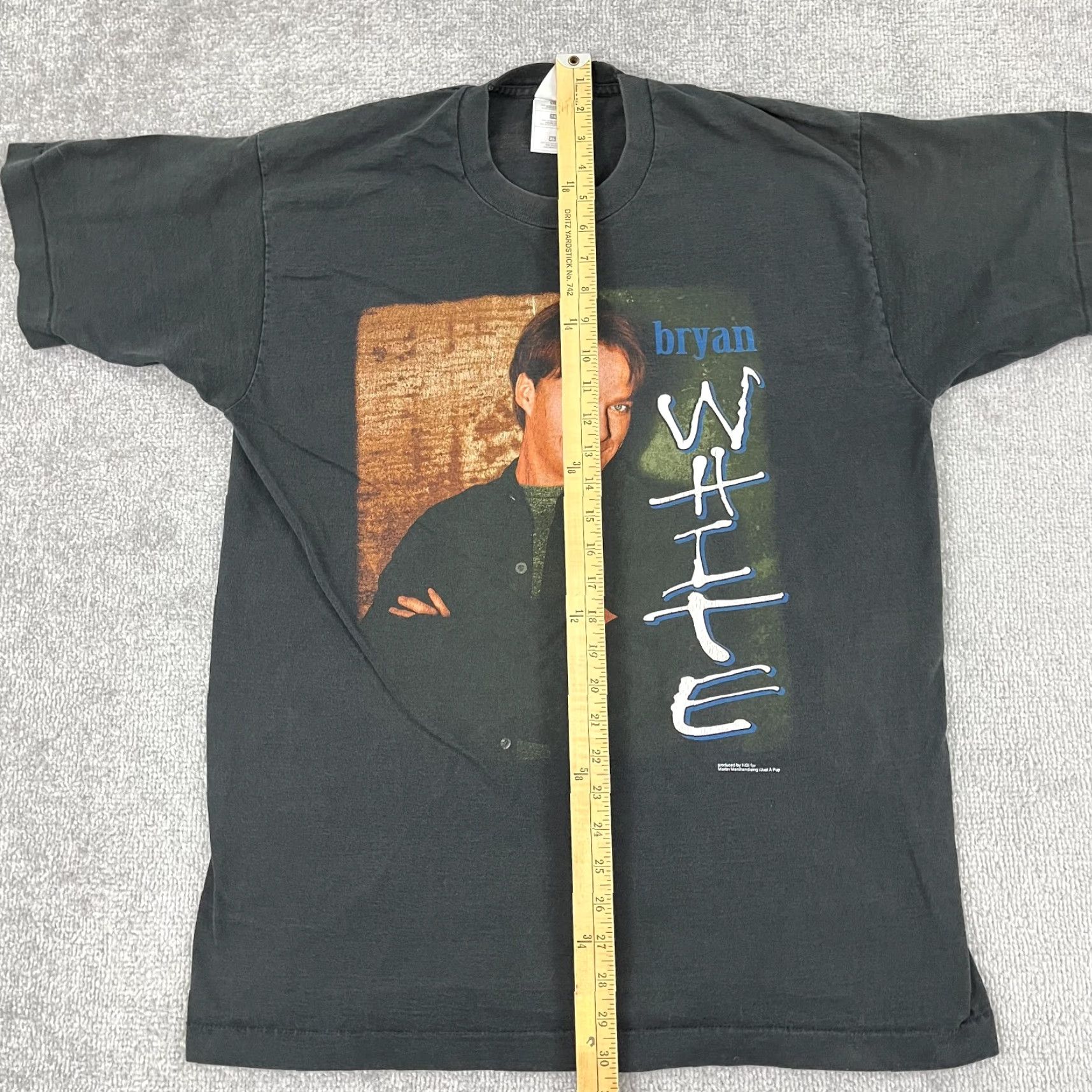 Fruit Of The Loom VINTAGE Bryan White Shirt Mens XL Faded Black Graphic Print Concert Tour 90s Size US XL / EU 56 / 4 - 6 Thumbnail