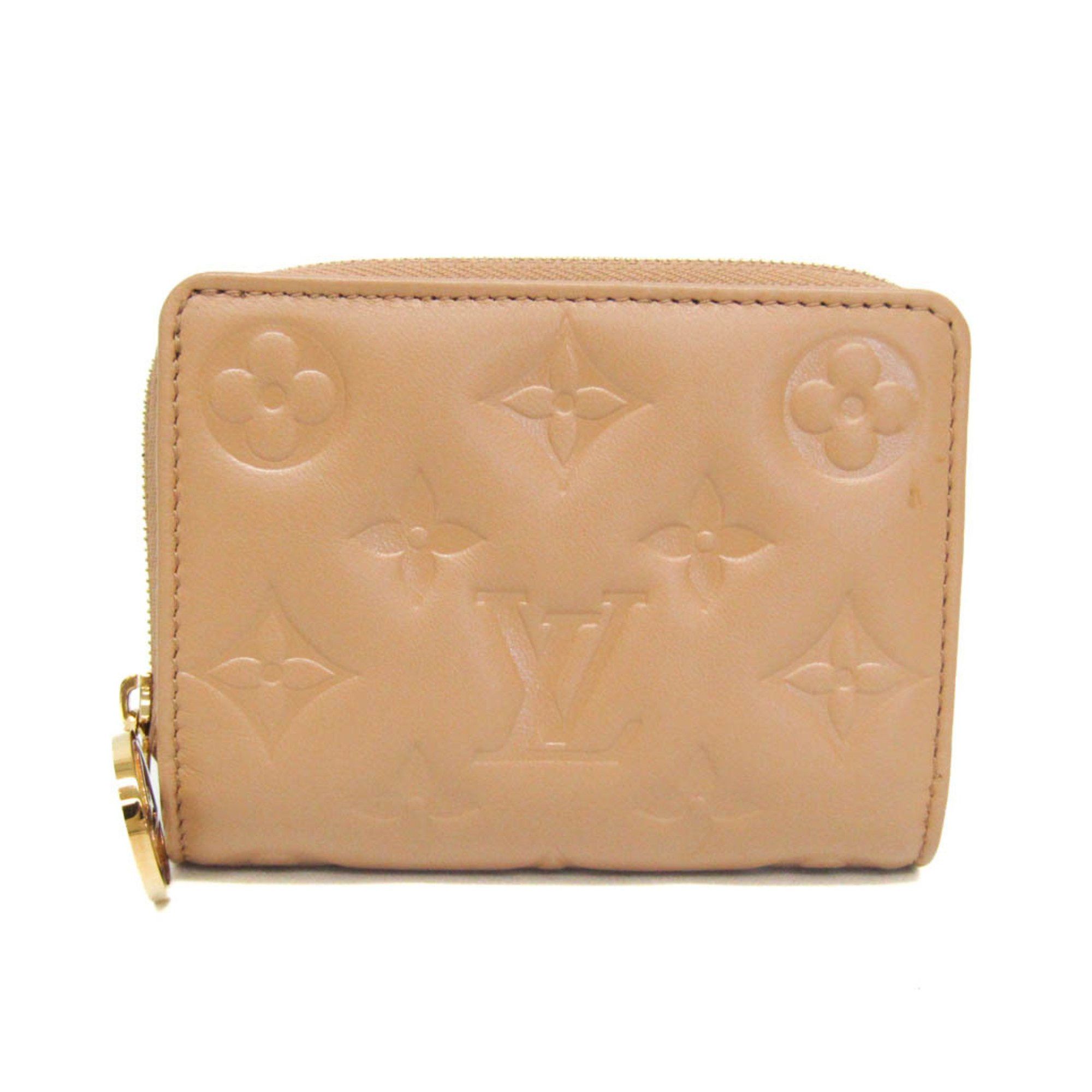 Louis Vuitton Louis Vuitton Monogram Embossed Lou Wallet M81673 Women's Lamb Leather Wallet (bi-fold) Camel Size ONE SIZE - 1 Thumbnail