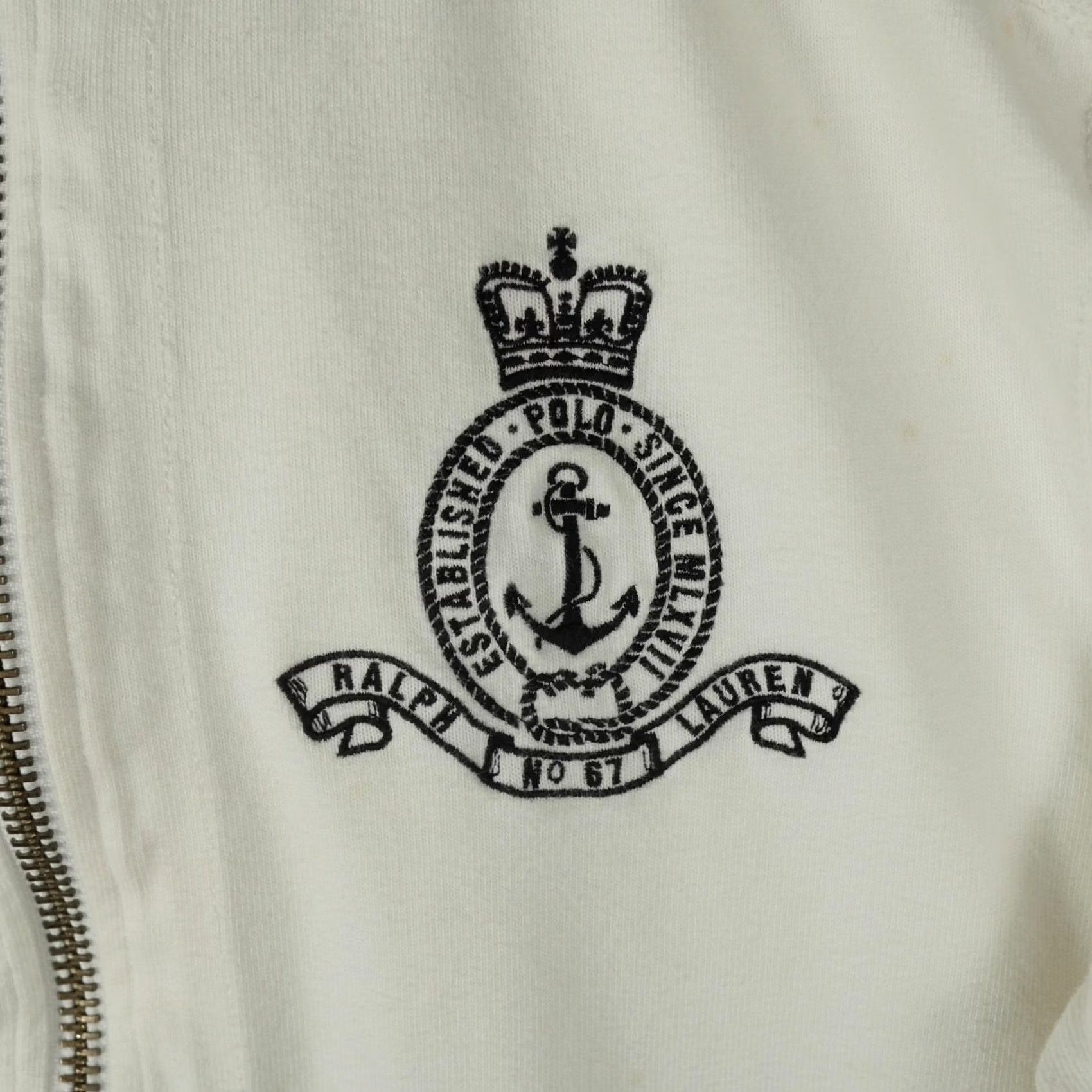 Polo Ralph Lauren Polo Ralph Lauren Hoodie Mens XL White Nautical Crest Full Zip Fleece Sweatshirt Size US XL / EU 56 / 4 - 5 Thumbnail