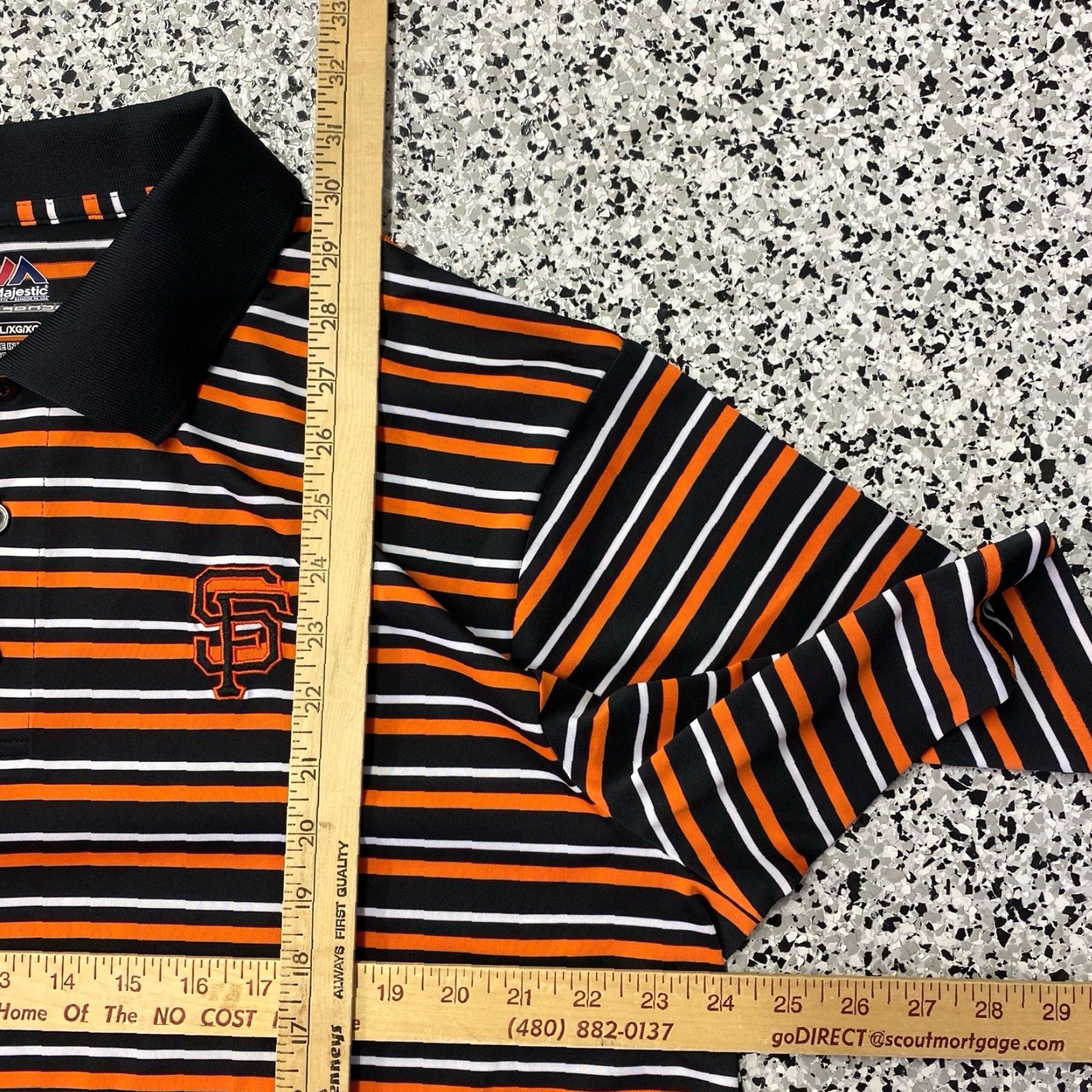 Vintage VINTAGE San Francisco Giants Majestic Polo Shirt XL Striped Men Short Sleeve Orange Golf Walking CoolBase Size US XL / EU 56 / 4 - 3 Thumbnail