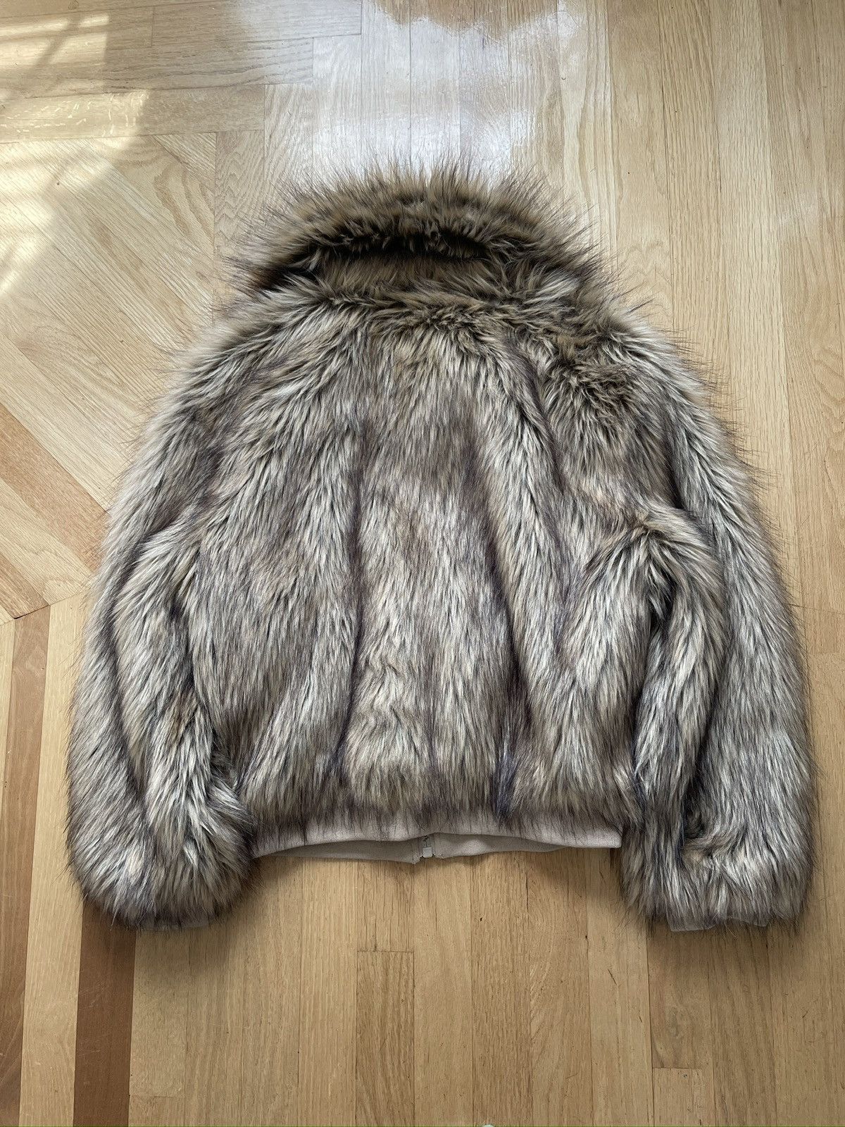 Stradivarius Stradivarius STR Womens Fur Zip Up Jacket Brown Size Small Size S / US 4 / IT 40 - 3 Thumbnail