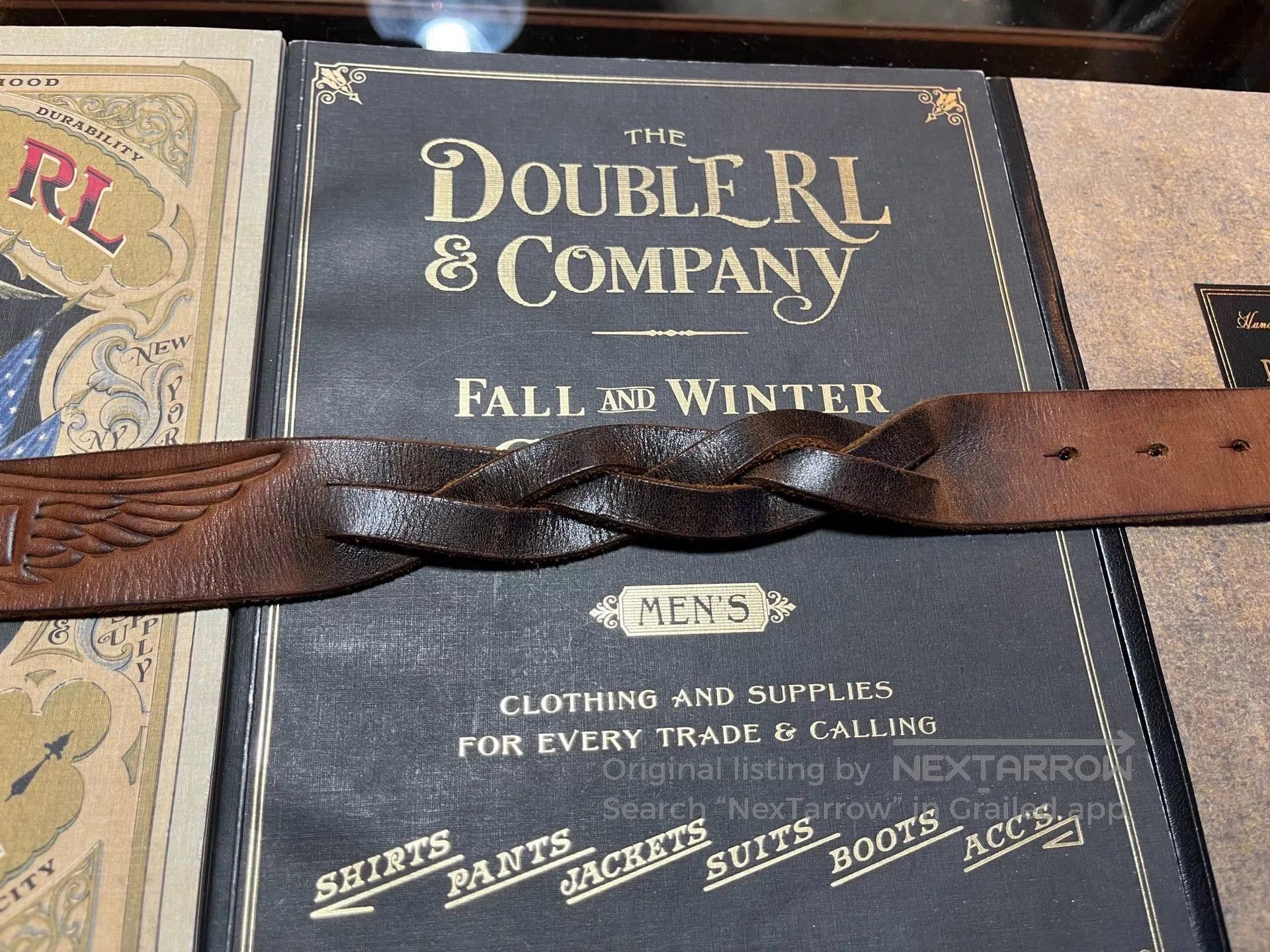 RRL Ralph Lauren rrl leather woven buckle belt. Size ONE SIZE - 5 Thumbnail