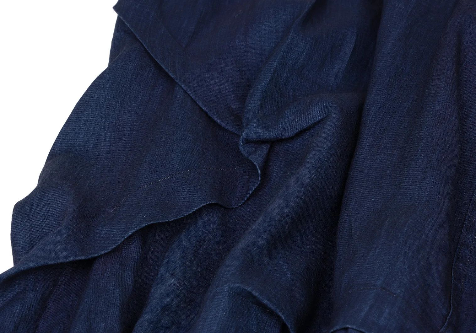 Yohji Yamamoto Yohji Yamamoto Indigo Linen Random Tuck Pants Size US 34 / EU 50 - 9 Thumbnail