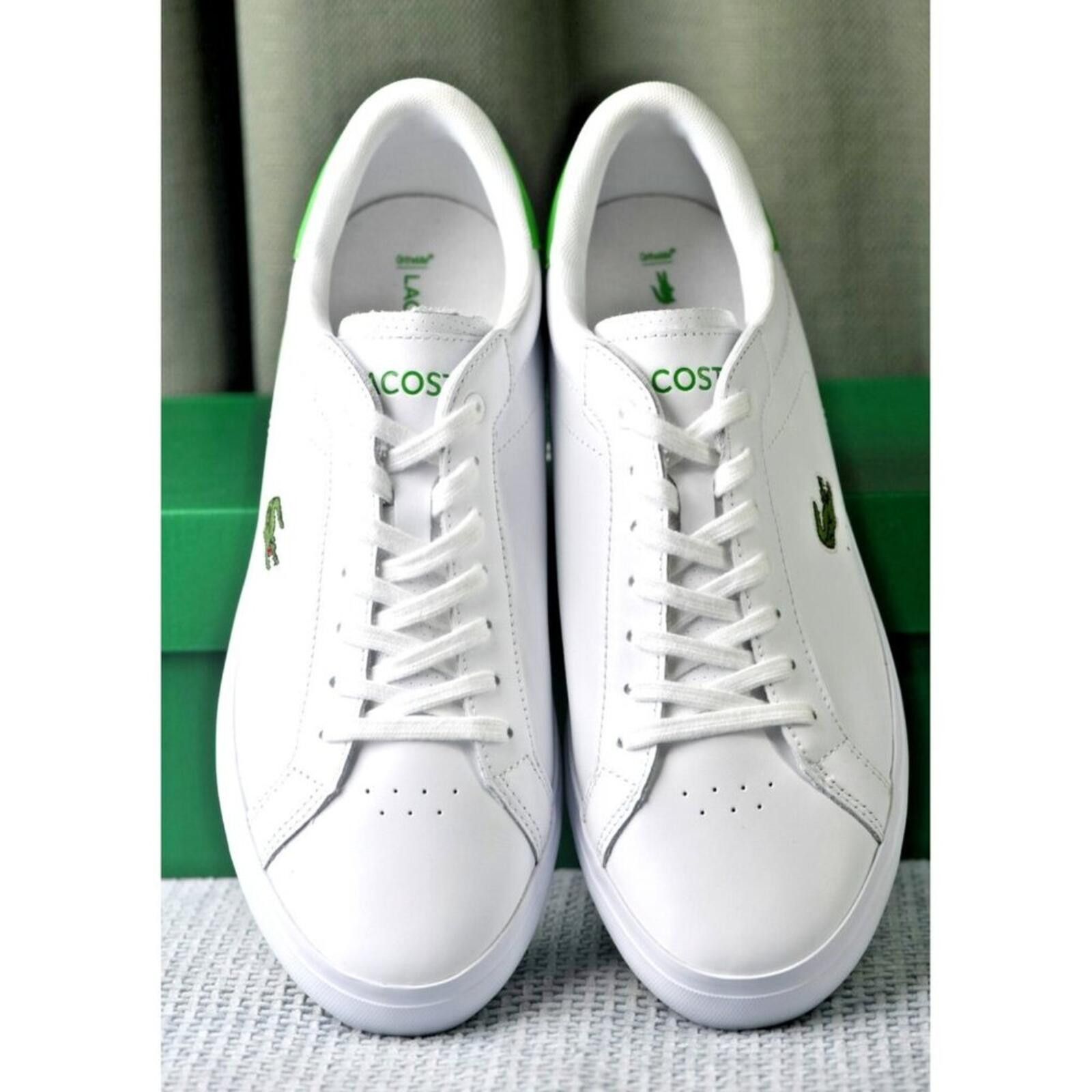 Lacoste Lacoste Lineset Powercourt 223-1 Leather SMA | White/Green Size US 11 / EU 44 - 12 Thumbnail