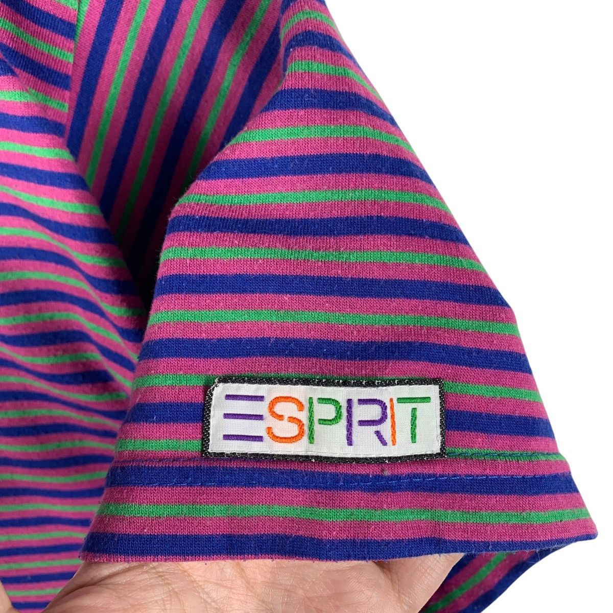 Esprit × Vintage Vintage ESPRIT small logo embroidery stripe tee Size US L / EU 52-54 / 3 - 9 Thumbnail