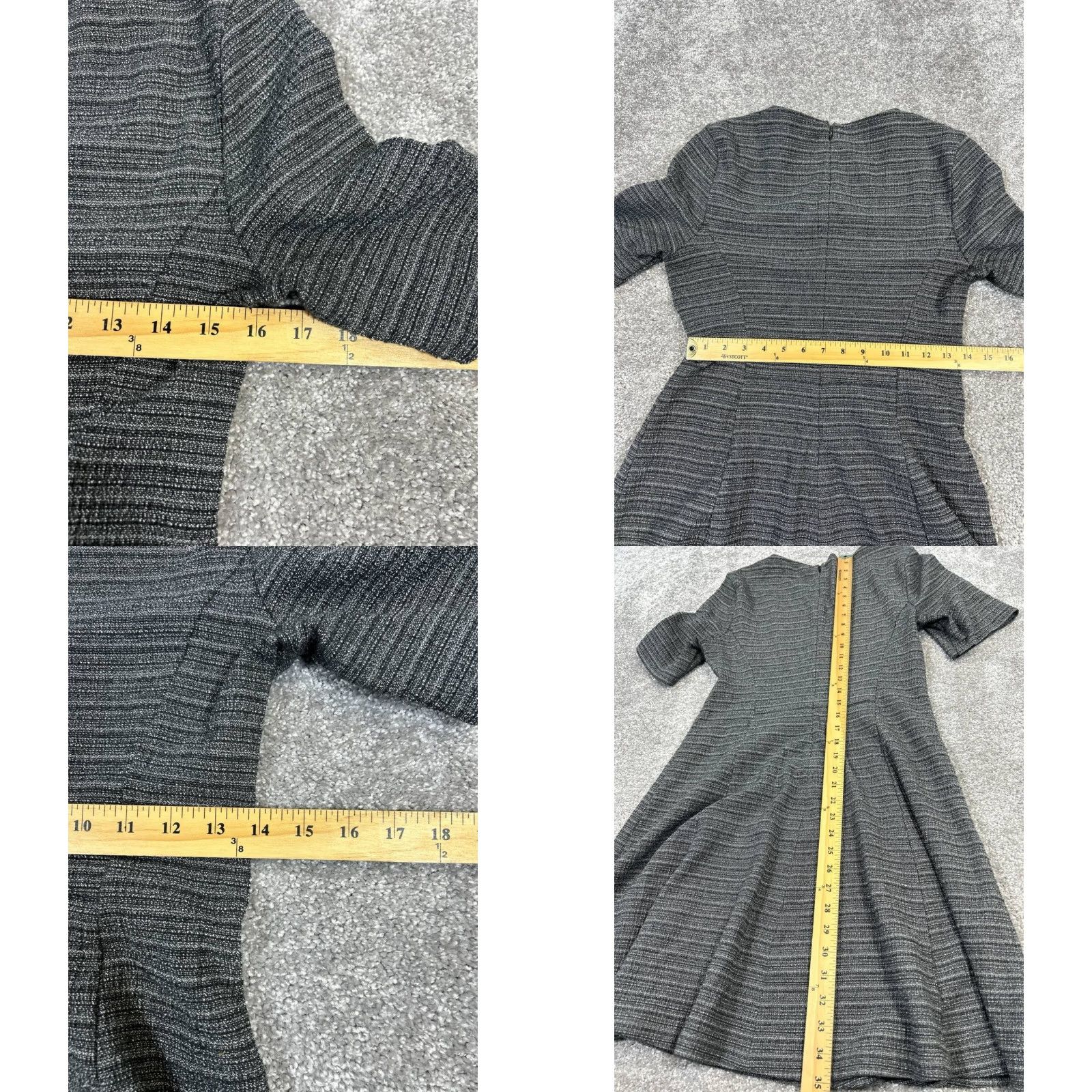 Theory Theory Dress Womens 6 Gray Cotton Bodycon Shirt Adult Regular Sleeveless Round Neck Plaid 90s? Size M / US 6-8 / IT 42-44 - 8 Thumbnail