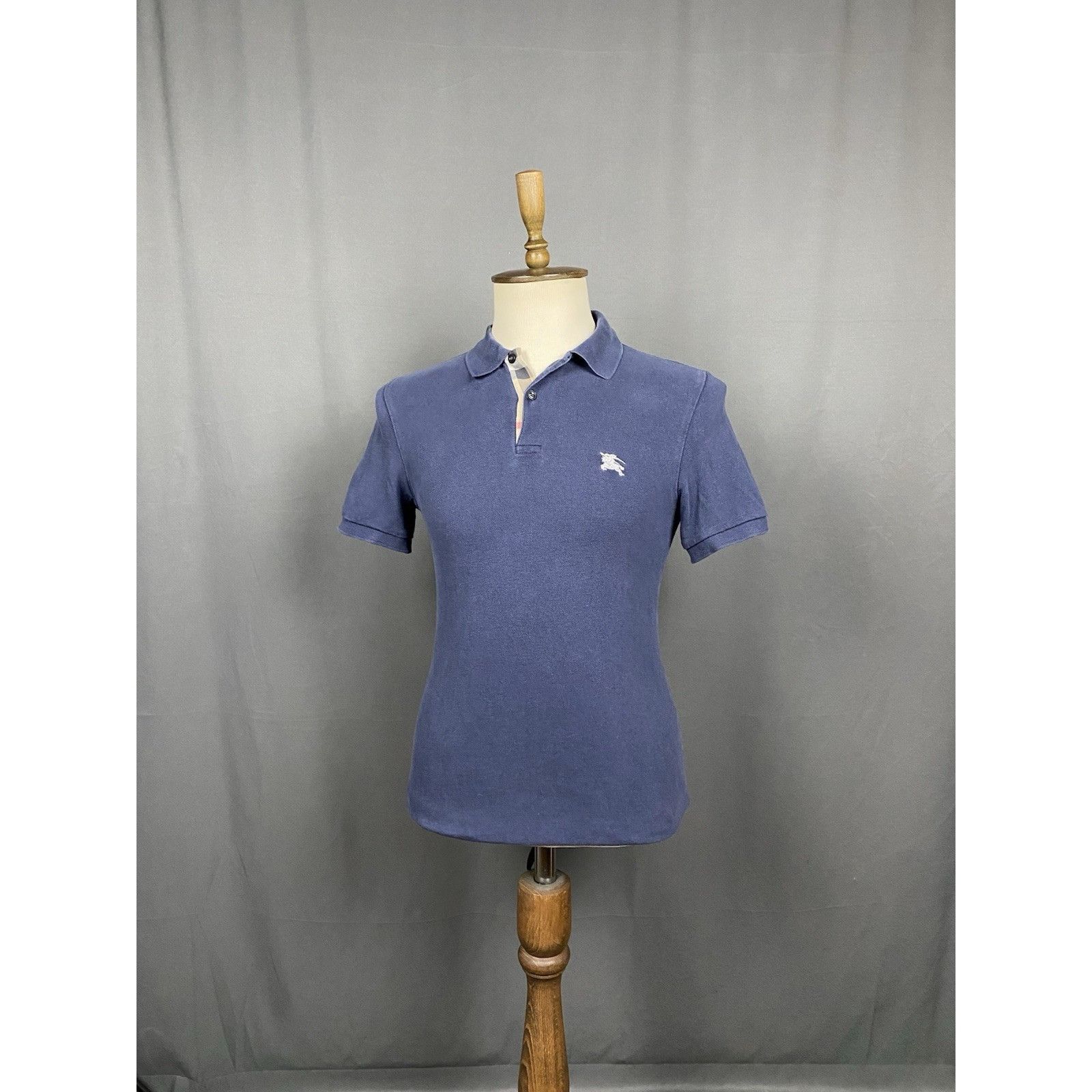 Burberry Burberry Nova Check Collar Men's Blue Garment Dyed Polo T-Sh Size US S / EU 44-46 / 1 - 4 Thumbnail