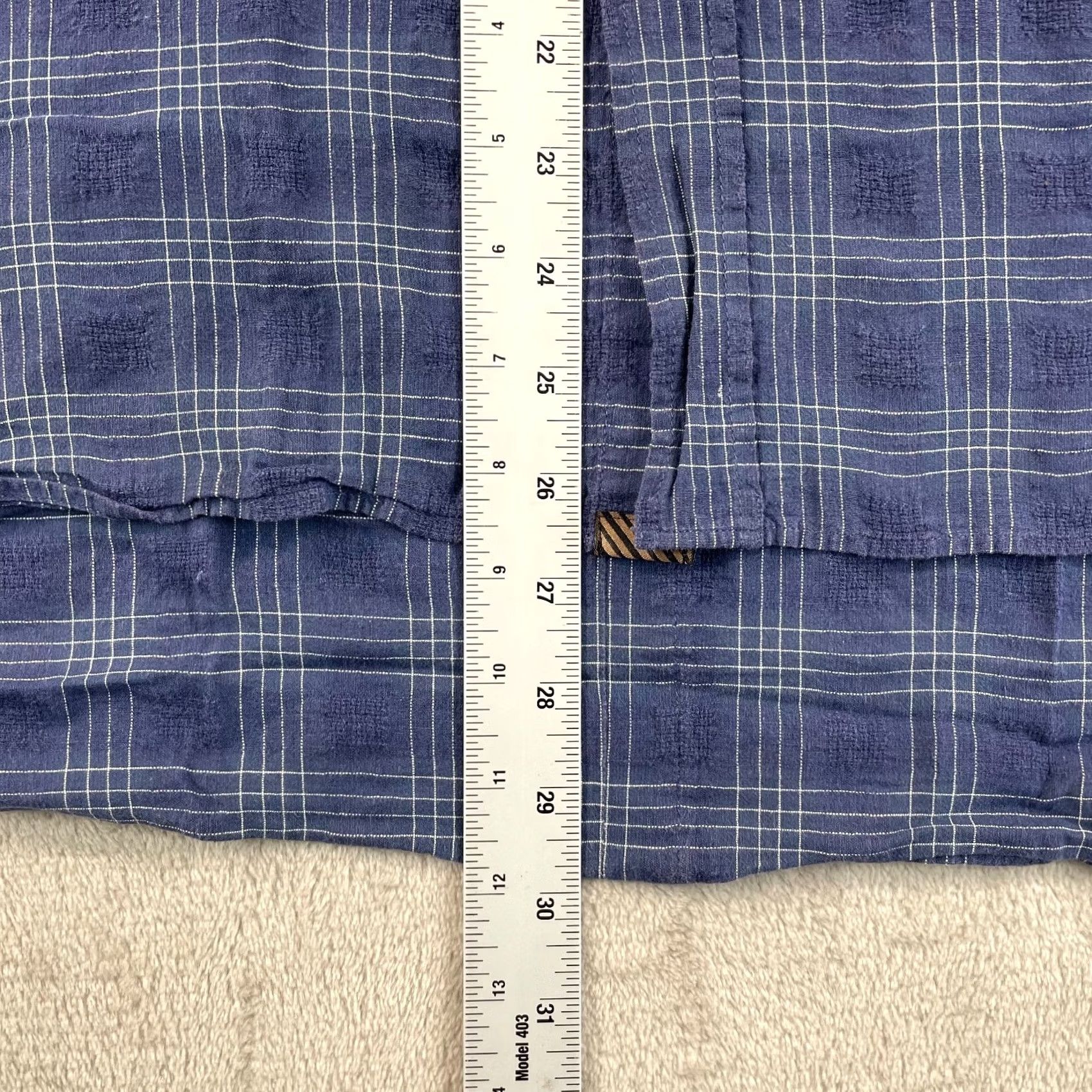 Billy Reid BILLY REID Shirt Men L Navy Blue Plaid Linen cotton Short Sleeve Button-Up Casual Workwear Vintage? Size US L / EU 52-54 / 3 - 6 Thumbnail