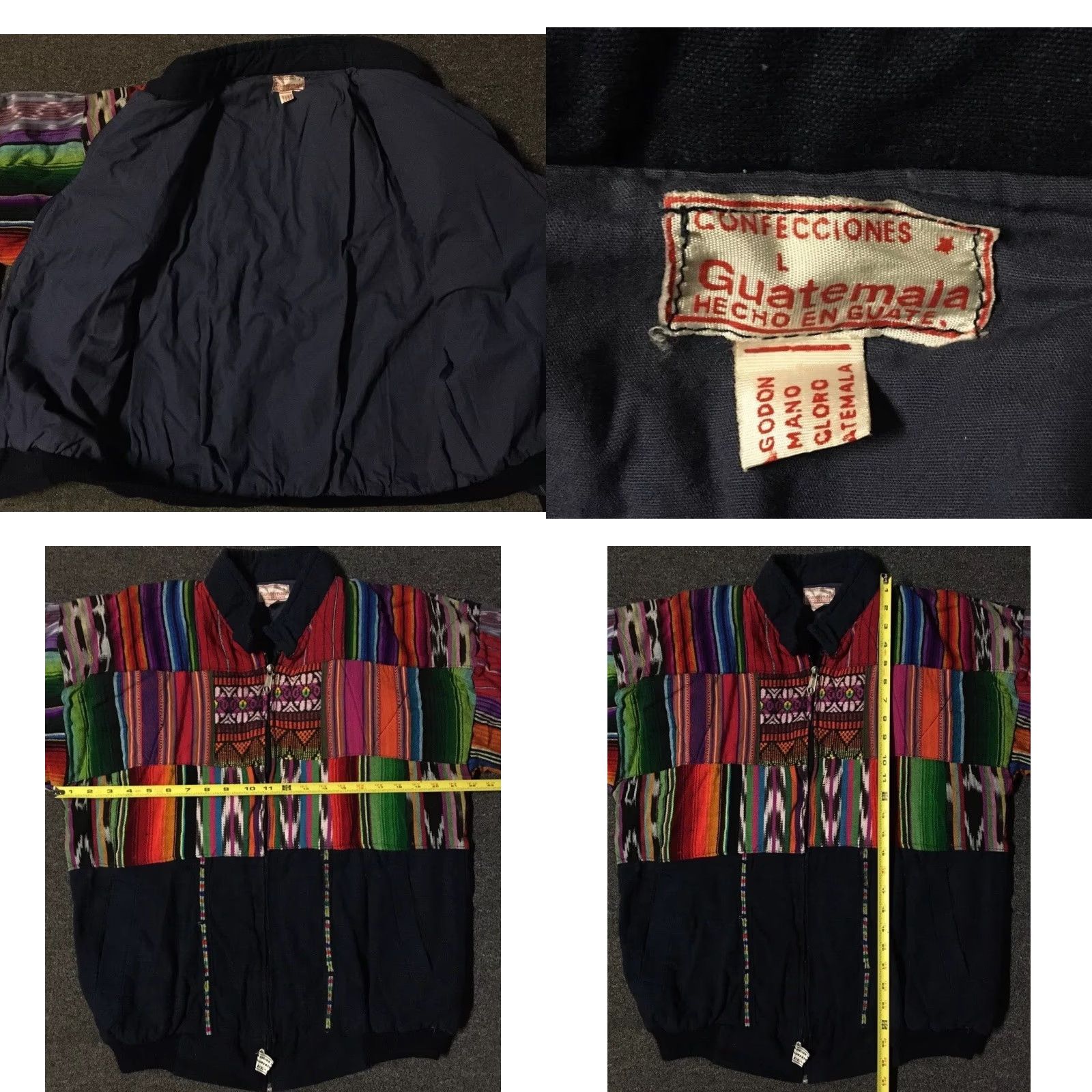 Vintage Vtg 80s Serape Patchwork Bomber Jacket M Ethnic Aztec Art Vaporwave Grunge 90s Size US M / EU 48-50 / 2 - 8 Thumbnail