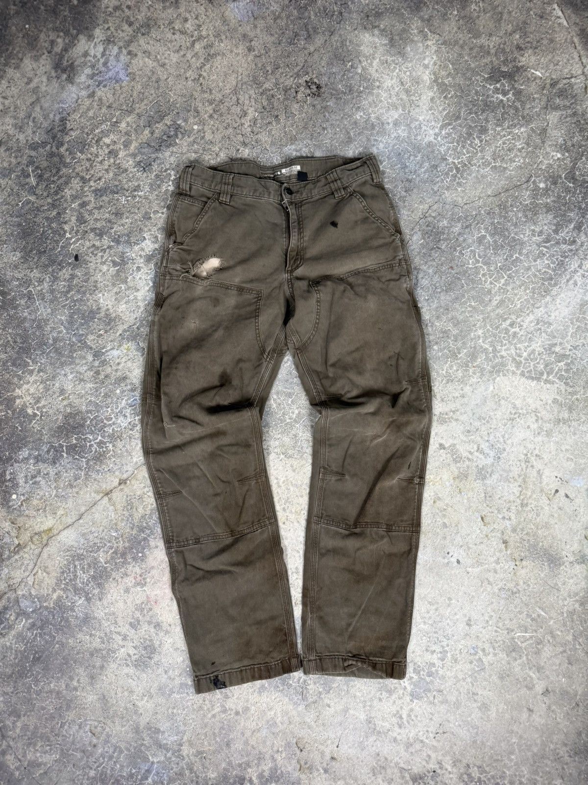 Carhartt × Vintage Vintage Thrashed Painter Carhartt Pants Size US 34 / EU 50 - 1 Thumbnail