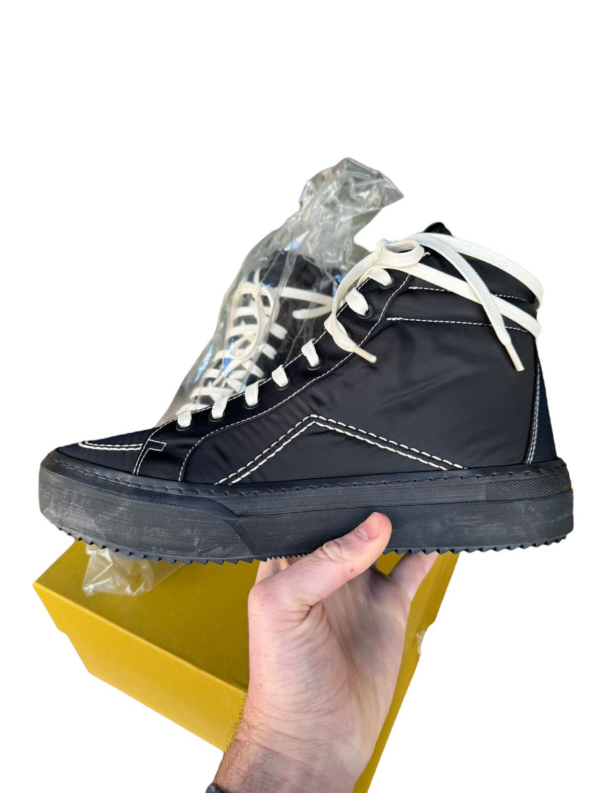 Rhude V1 High Triple Black Hi Sneaker Size US 12 / EU 45 - 7 Thumbnail