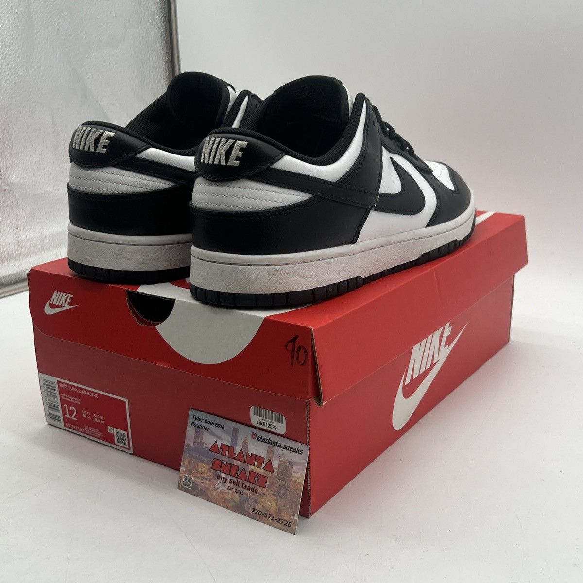 Nike Nike dunk low black white Size US 12 / EU 45 - 5 Thumbnail