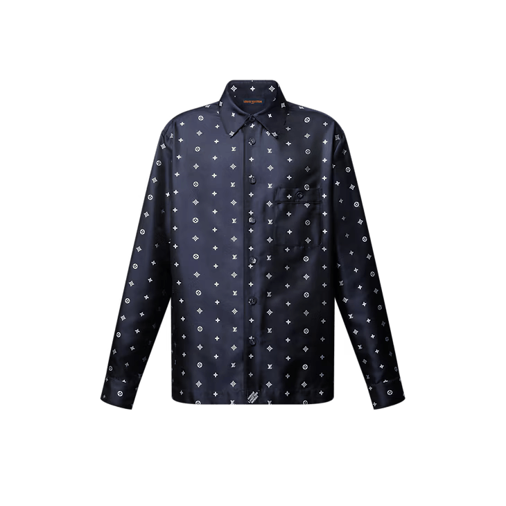 Louis Vuitton Monogram Silk Pyjama Shirt - 42 4L Size 42L - 1 Thumbnail