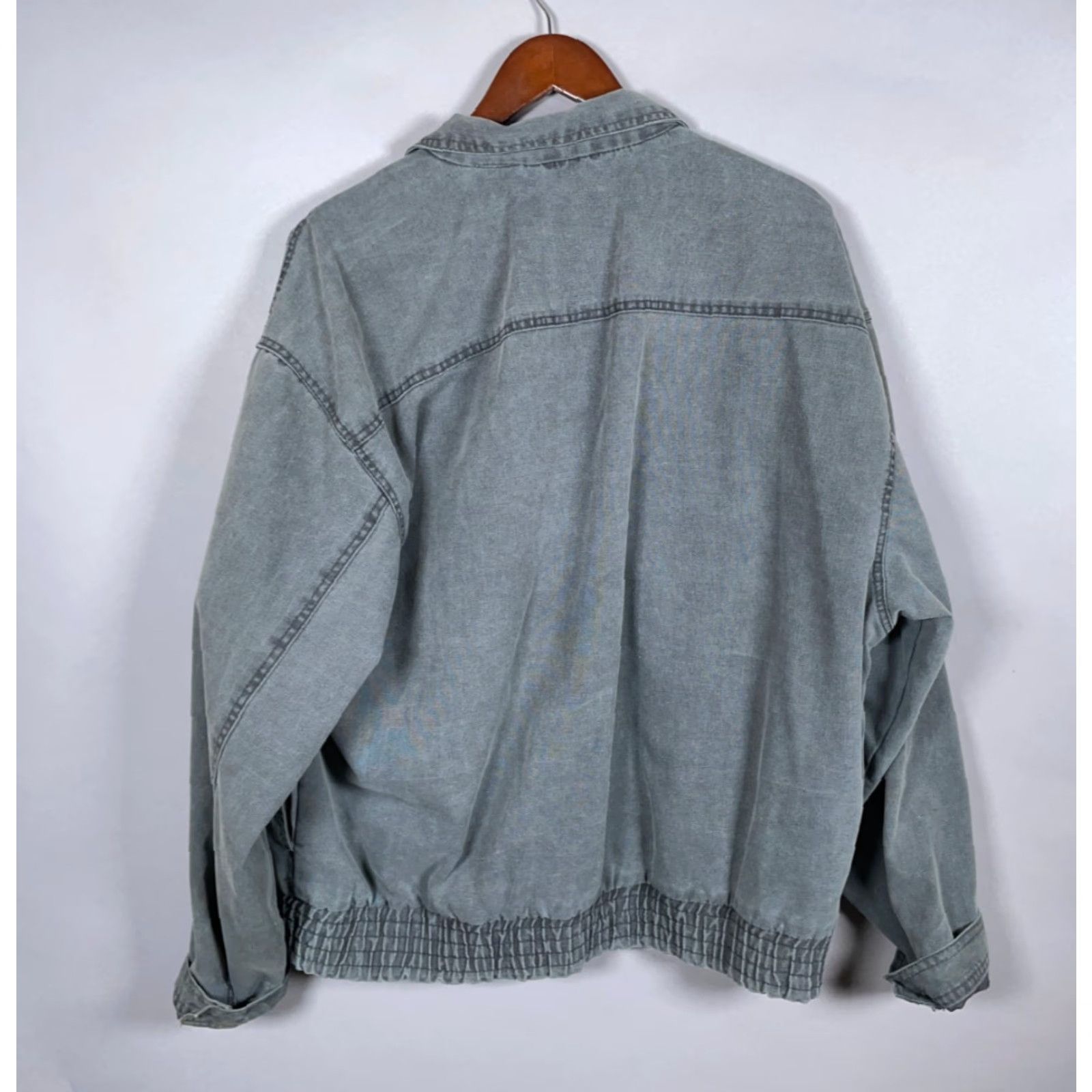 Etro VINTAGE Horseradish 90s Canvas Jacket Gray XL Men Zip Up Casual Military Jacket Pattern Solid Lined Pockets Retro Movie Marty McFly Style Cosplay Size US XL / EU 56 / 4 - 2 Thumbnail