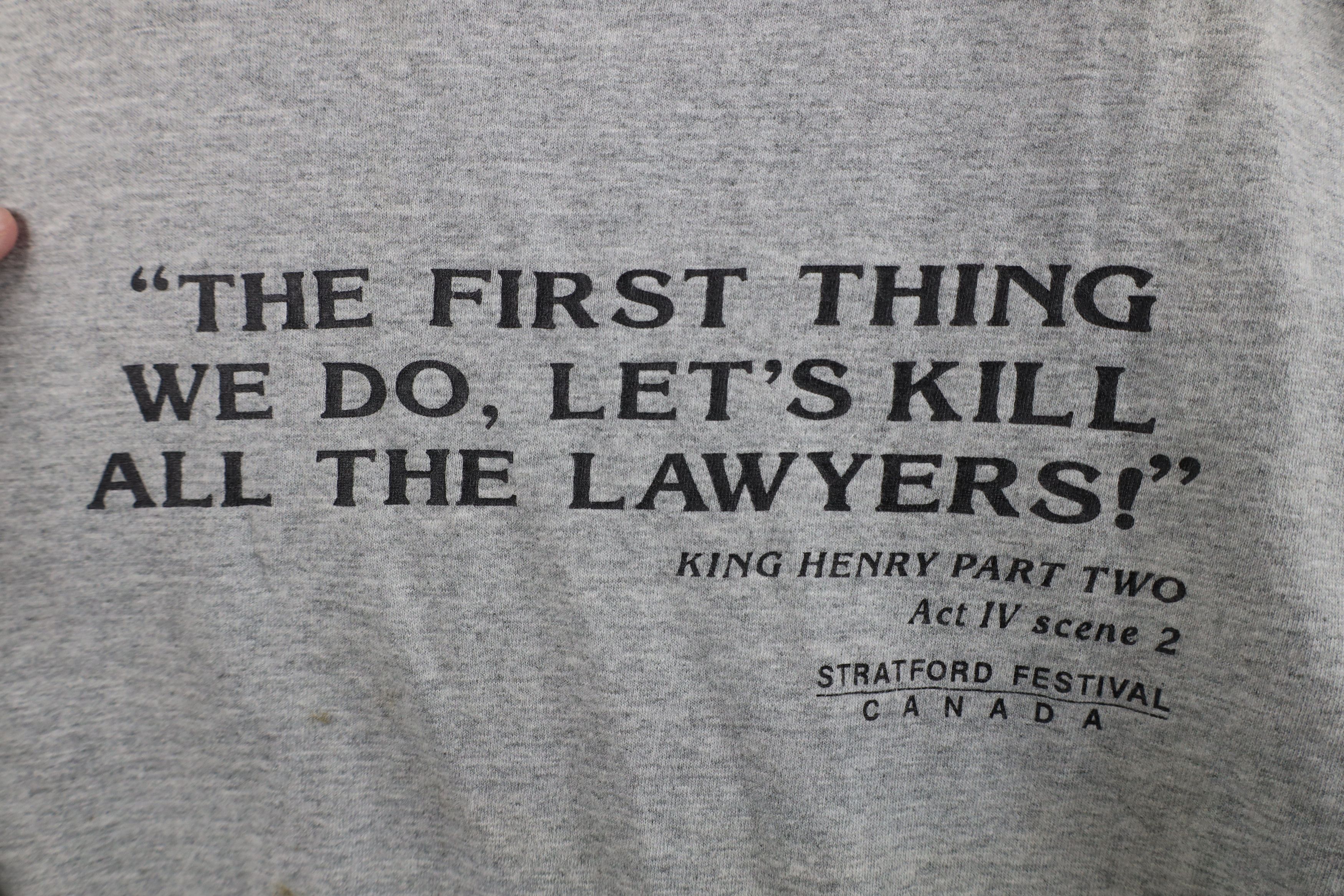 Vintage Vintage 90s Lawyers King Henry Stratford Festival T-Shirt Size US XL / EU 56 / 4 - 4 Thumbnail
