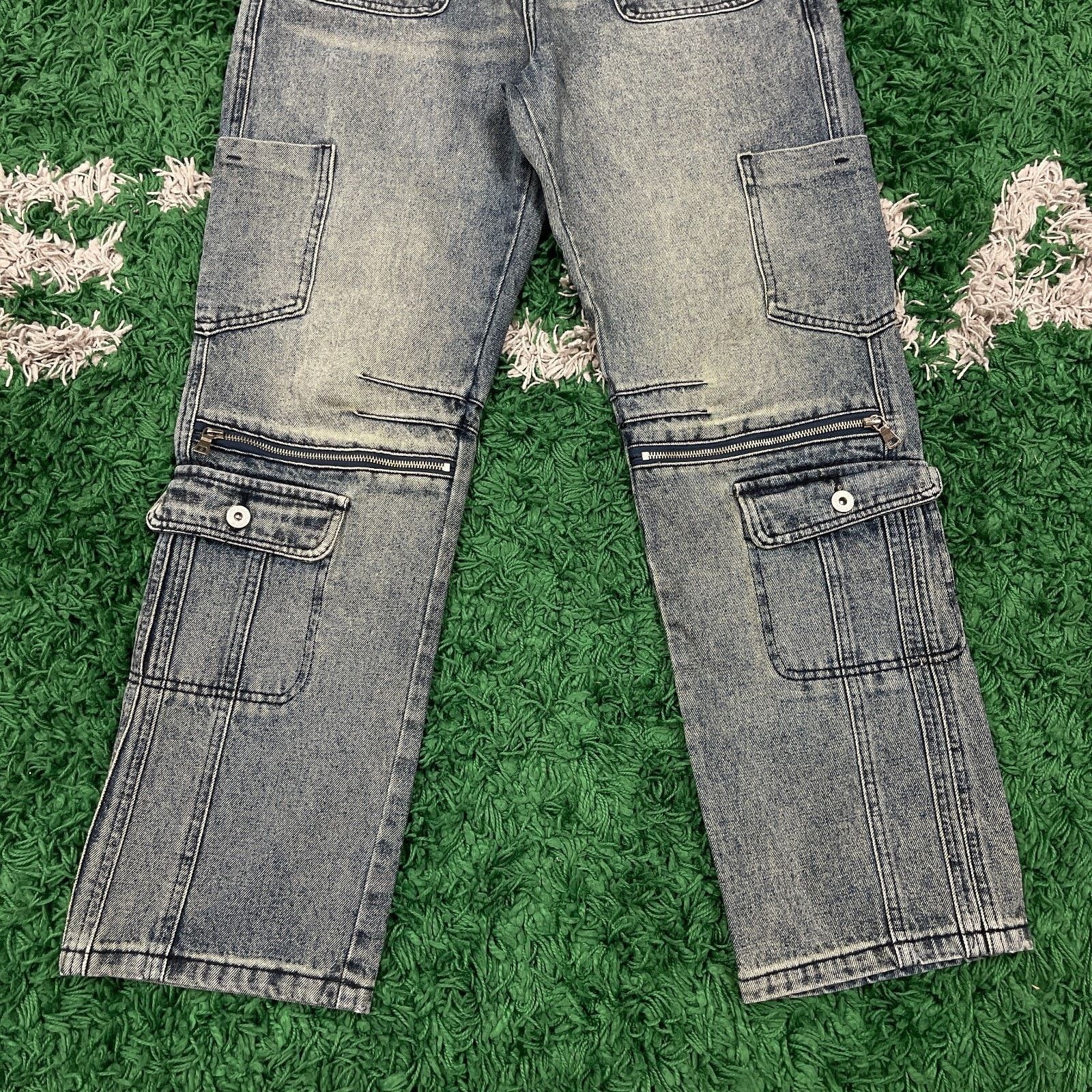 Tripp NYC × Vintage 11KN Brand Y2K Denim Cargo Utility Jeans Pants Punk Large Size 30" / US 8 / IT 44 - 3 Thumbnail