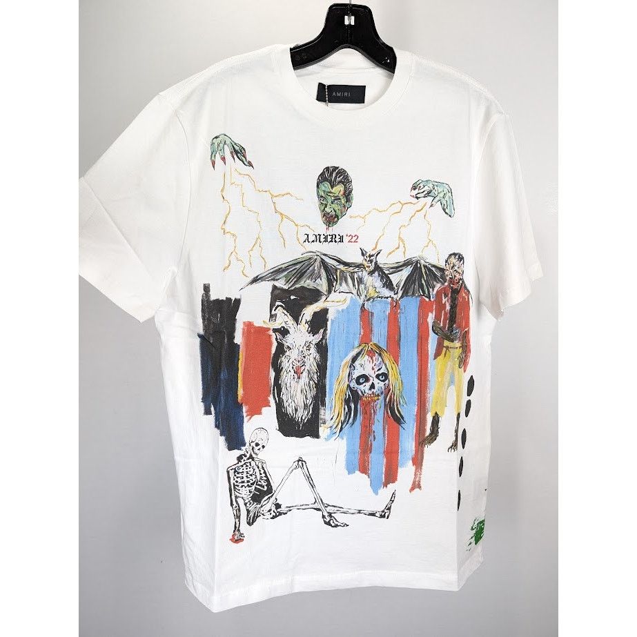 Amiri o1rshd1 Wes Lang Blood 38" Tee Shirt in White Size US S / EU 44-46 / 1 - 7 Thumbnail