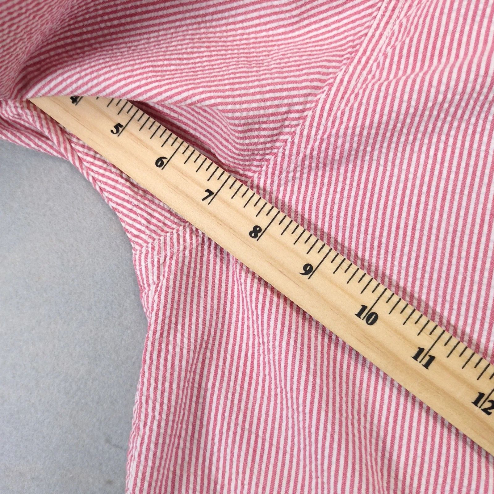 Eddie Bauer Vtg Y2K Eddie Bauer Red Striped Seersucker Button Down Shirt Size US XL / EU 56 / 4 - 6 Thumbnail