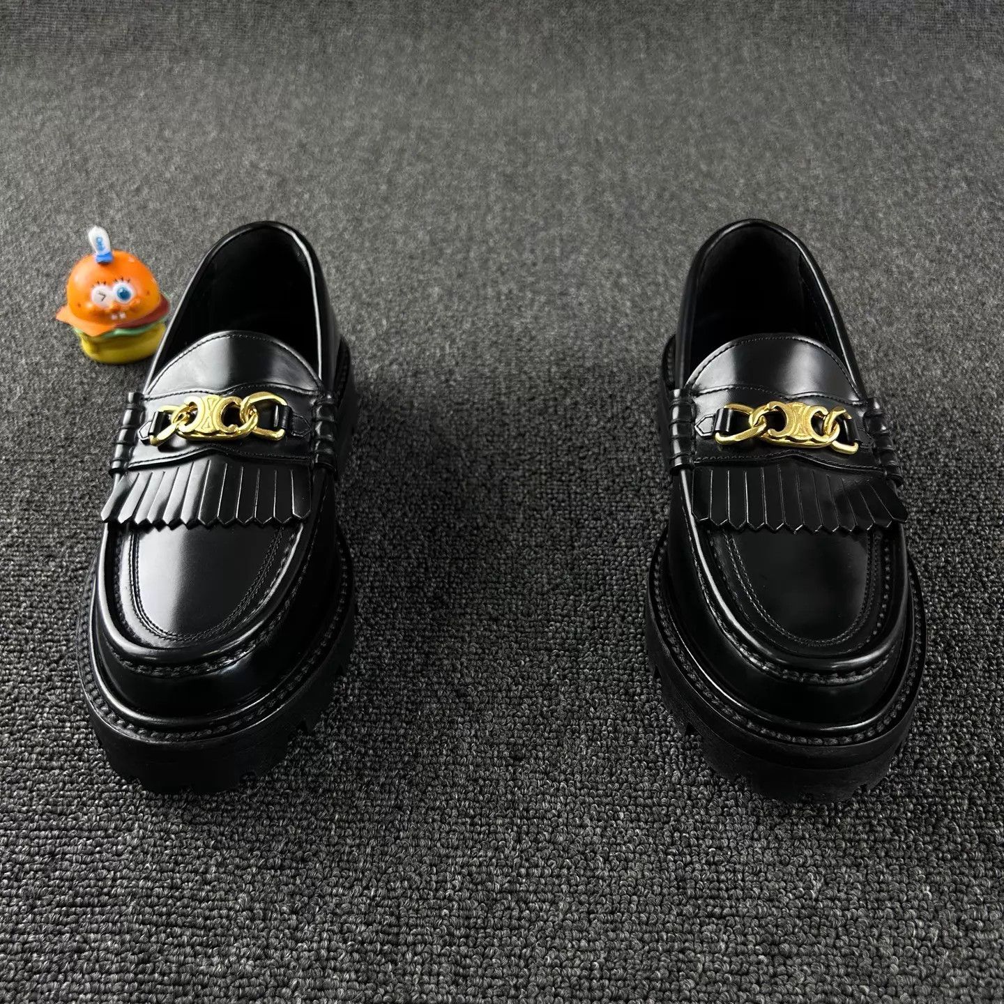 Celine Celine Black Tassel Loafer with Triomphe Clasp Size US 4.5 / IT 34.5 - 2 Thumbnail