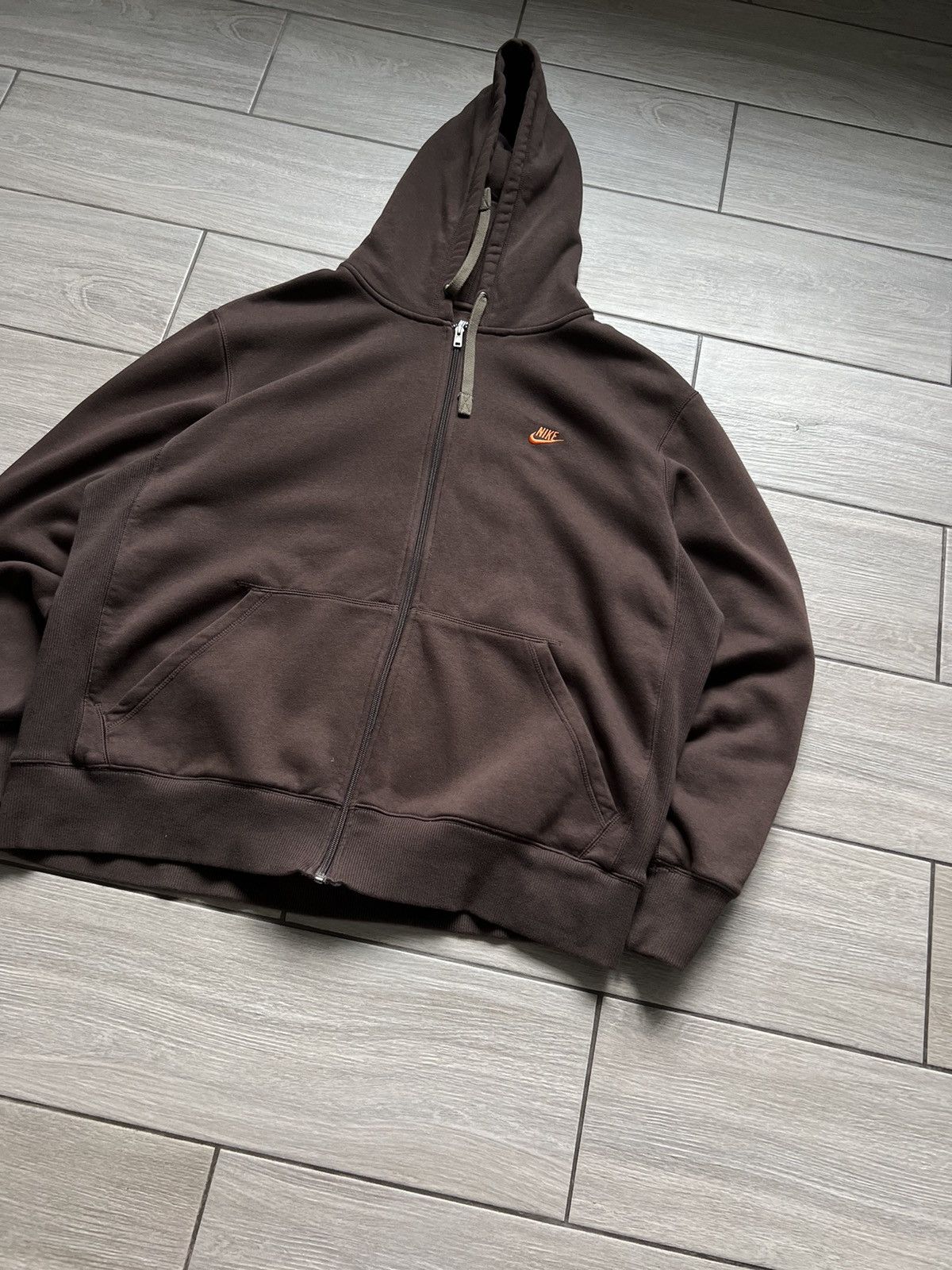 Nike × Vintage RARE🔥Nike Baggy Zip Hoodie Brown Travis Scott Vintage 90s Size US XXL / EU 58 / 5 - 3 Thumbnail