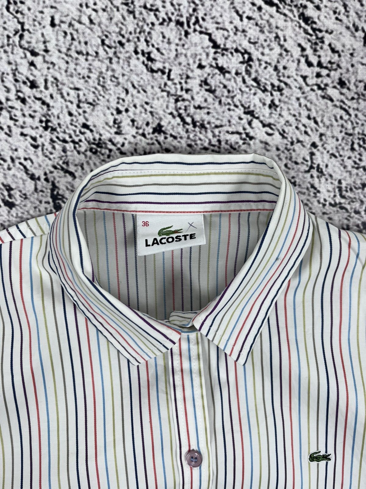 Lacoste Vintage Lacoste Embroidered Stripes Button Ups Shirt 36 Size XS / US 0-2 / IT 36-38 - 3 Thumbnail