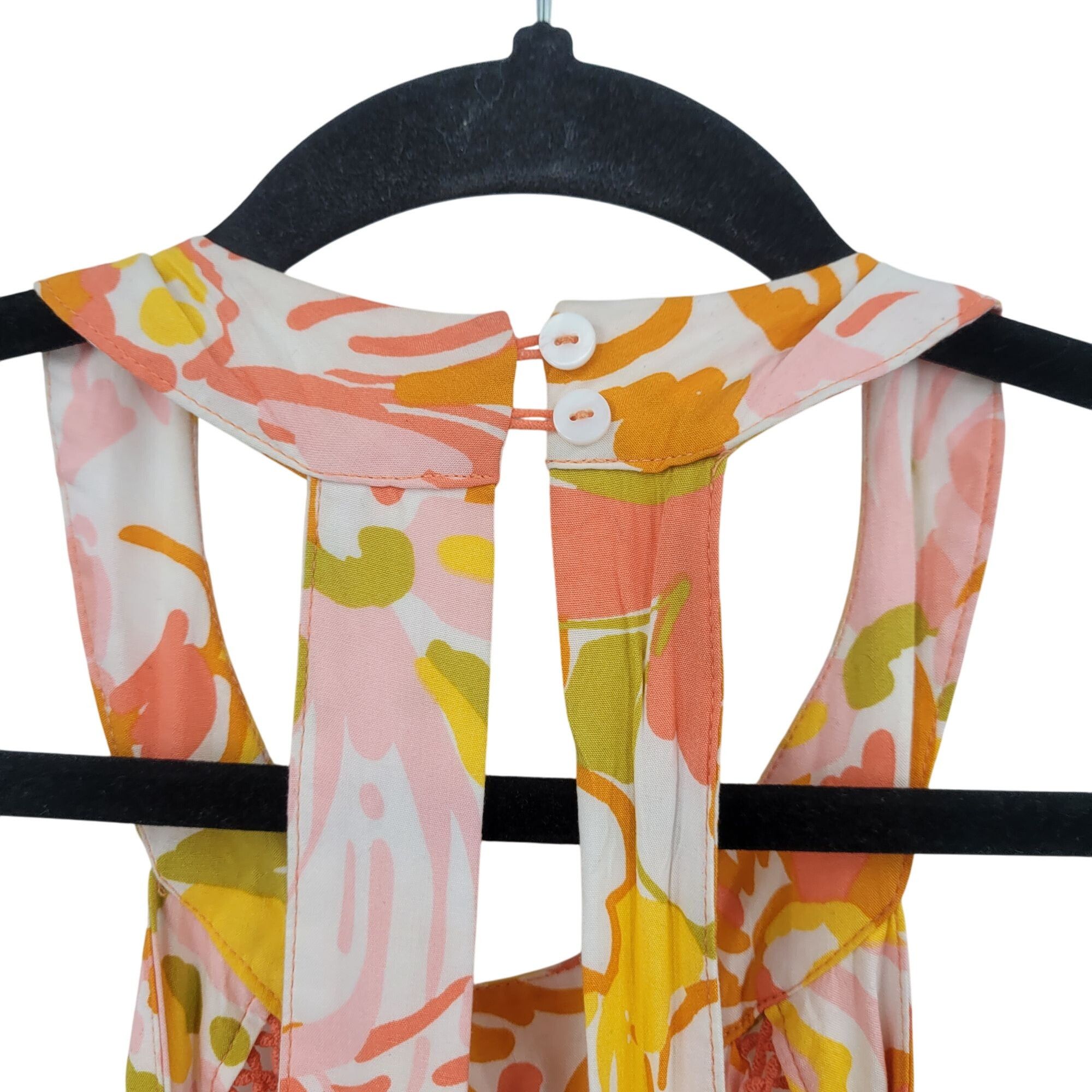 Anthropologie Abel The Label Sz S Pink Orange Floral Tie Cutout Halter Max Size S / US 4 / IT 40 - 10 Thumbnail