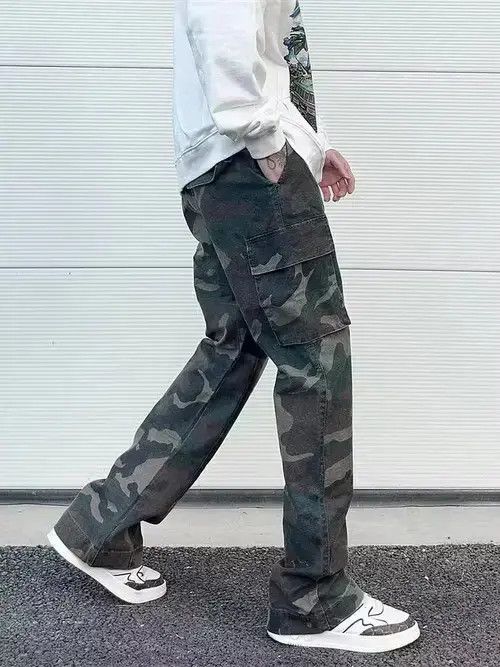 Jean camo cargo flare pants Size US 32 / EU 48 - 3 Thumbnail