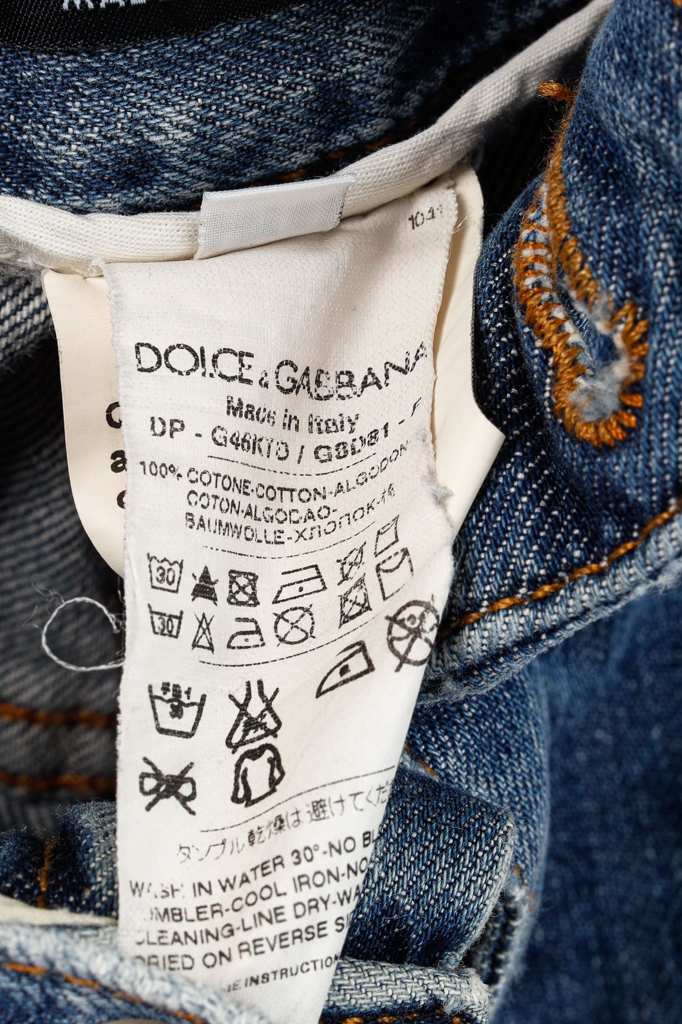 Dolce & Gabbana Dolce & Gabbana Medium-Wash Distressed Straight-Leg Jeans Size US 34 / EU 50 - 11 Thumbnail