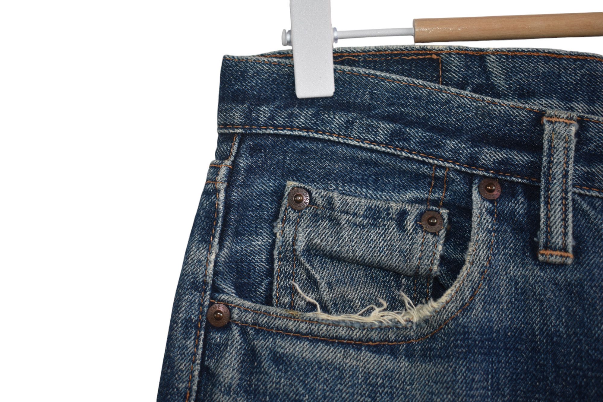Denime × Japanese Brand × Jean WIDE LEG 🔥 Selvedge Mudwash Distressed Denim Jeans W29 Size US 29 - 5 Thumbnail