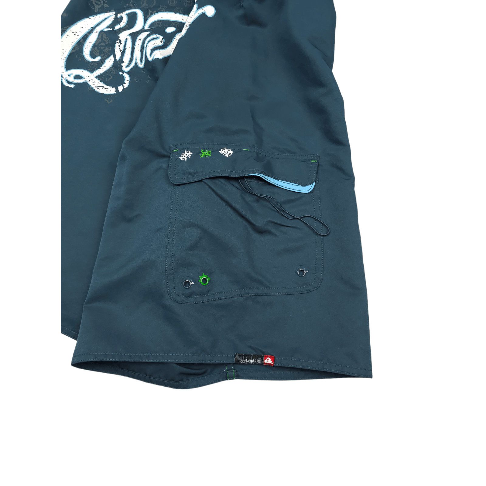 Quiksilver 💎 Vintage Quiksilver Logo Graphic Blue Y2K Shorts Japanese Size US 36 / EU 52 - 6 Thumbnail