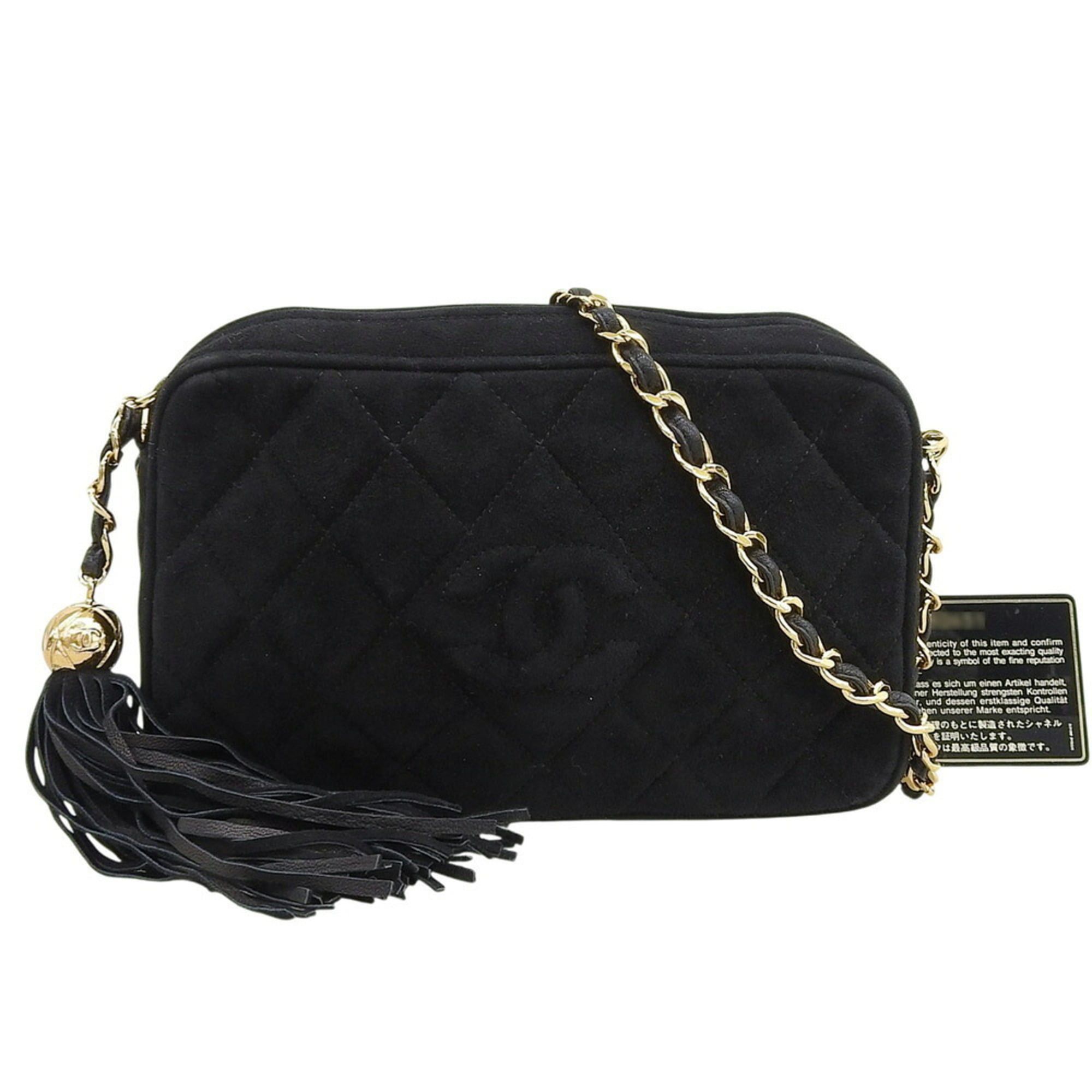 Chanel CHANEL No. 3 Coco Mark Chain Shoulder Bag Suede Black Size ONE SIZE - 1 Thumbnail