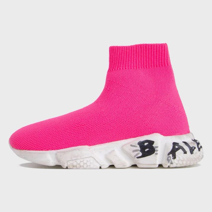 Balenciaga o1w1db10125 KIDS - Speed Graffiti Recycled Knit Sneakers Size US 5 / EU 37 - 6 Thumbnail