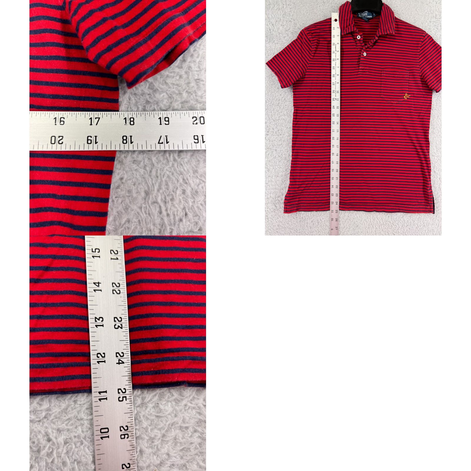 Polo Ralph Lauren VINTAGE Polo Ralph Lauren Shirt Mens Small Red Striped Anchor Logo Pocket Golf Golfer Size US S / EU 44-46 / 1 - 9 Thumbnail