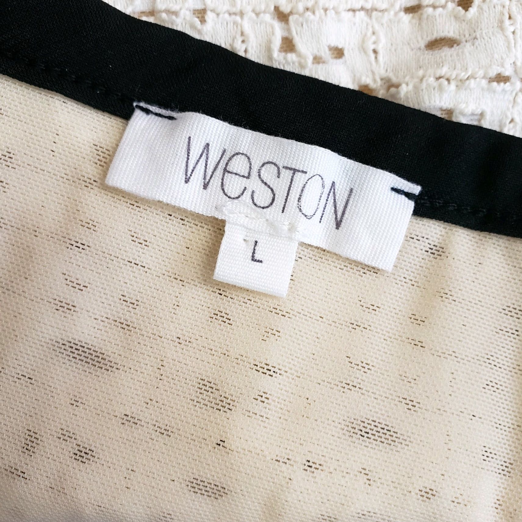 Vintage VINTAGE Weston Womens Tank Top Sz Large Ivory Black Trim Lace Cotton Blend Size L / US 10 / IT 46 - 5 Thumbnail