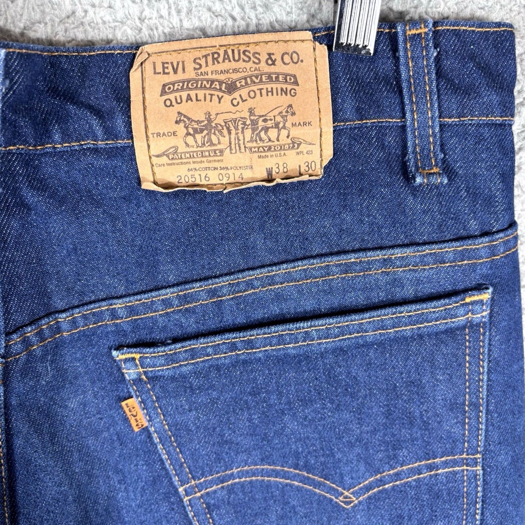 Levi's VINTAGE Levi's 516 Jeans Mens 36x30 Bootcut Denim Blue USA 500 Series Regular Inseam 30 Pockets Logo Cotton Blend Cotton Polyester Beige? Size US 36 / EU 52 - 3 Thumbnail