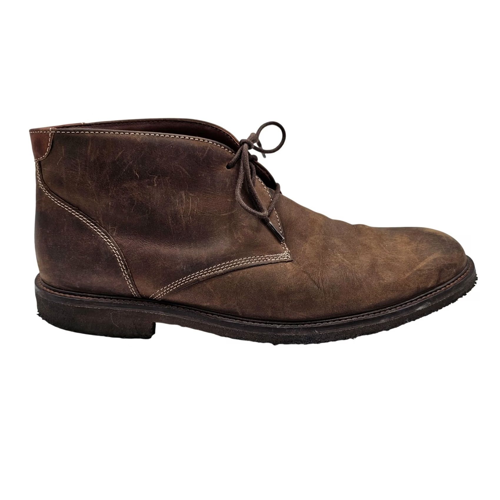 Johnston & Murphy Boots Mens Size 8.5M Brown Leather Chukka Ankle Casual Comfort Johnston & Murphy Tan Chukka-Style Leather Lace-Up Boots main image 3