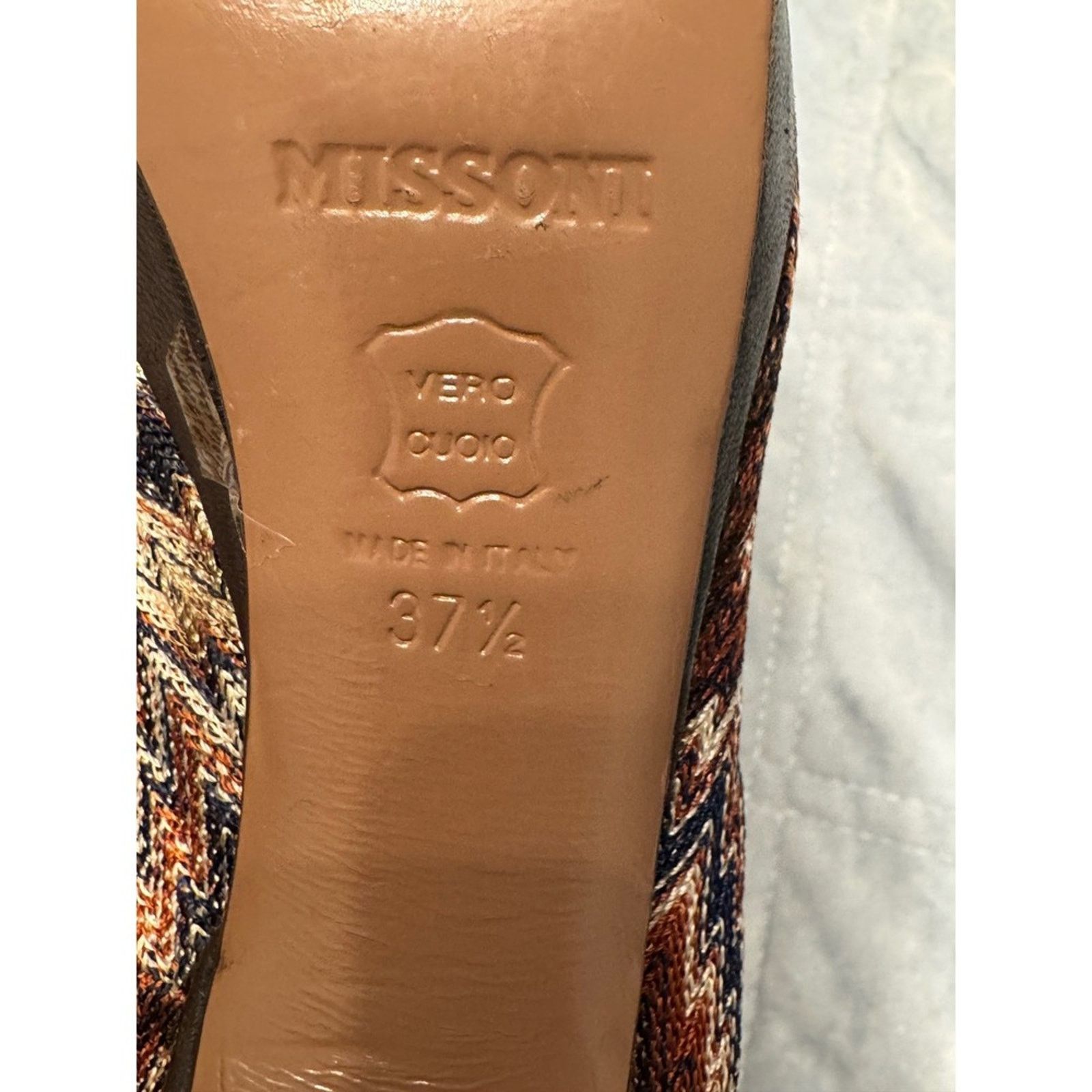 Missoni Missoni Women's Heels Size 37.5 Multicolor Zigzag Peep Toe Size US 7 / IT 37 - 3 Thumbnail