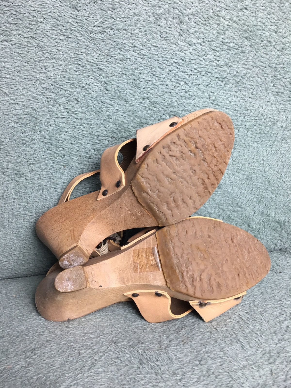 Chloe Chloé Chloe Strappy Sandals Beige Leather Wood Platform EU39 Size US 9 / IT 39 - 8 Thumbnail