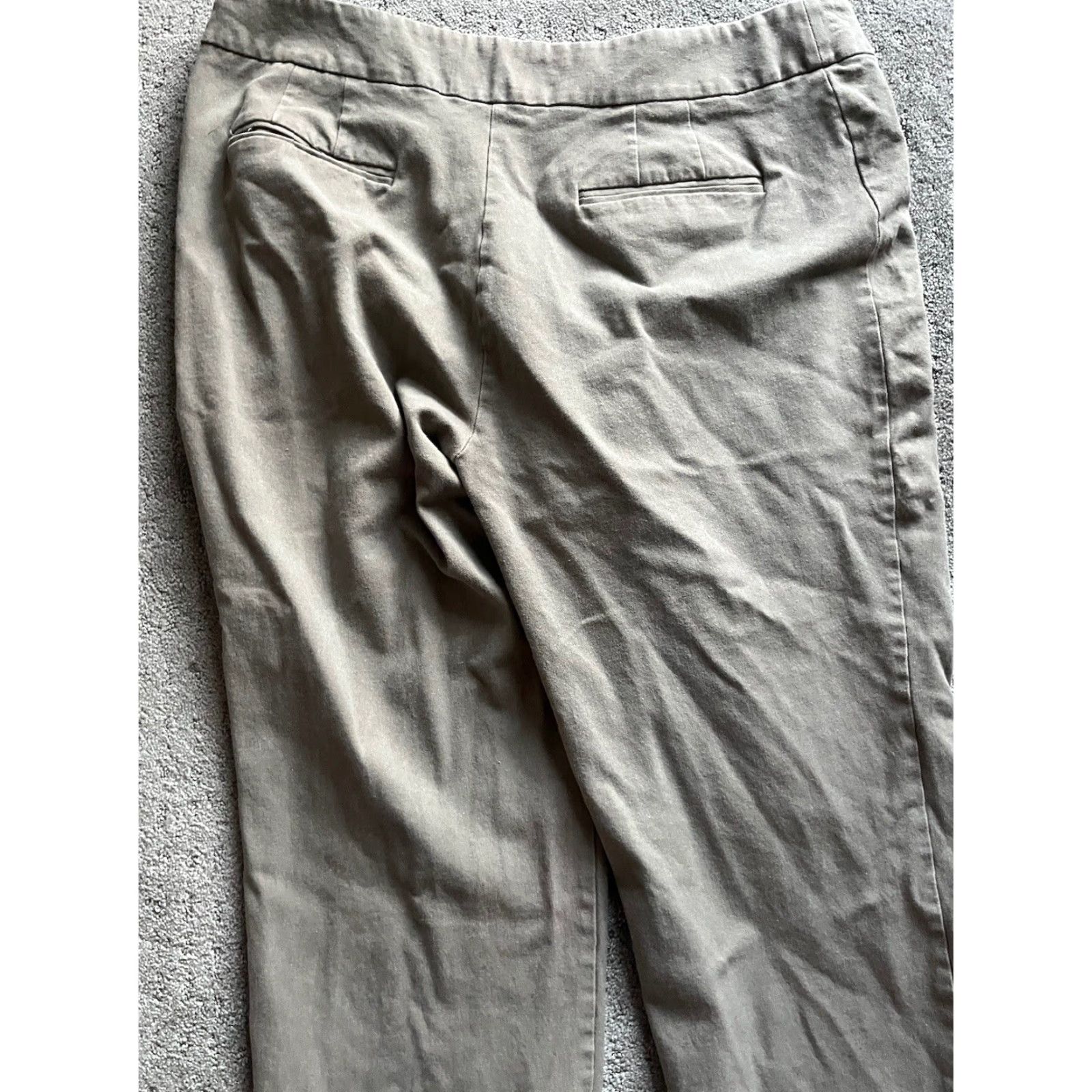 Vintage Chicos Pants Women's Beige Stretch Flat Front High Rise 3R Regular Ankle Zip 36 x 25 Nylon Rayon Spandex City Modern Casual Women's Size 26" / US 2 / IT 38 - 4 Thumbnail
